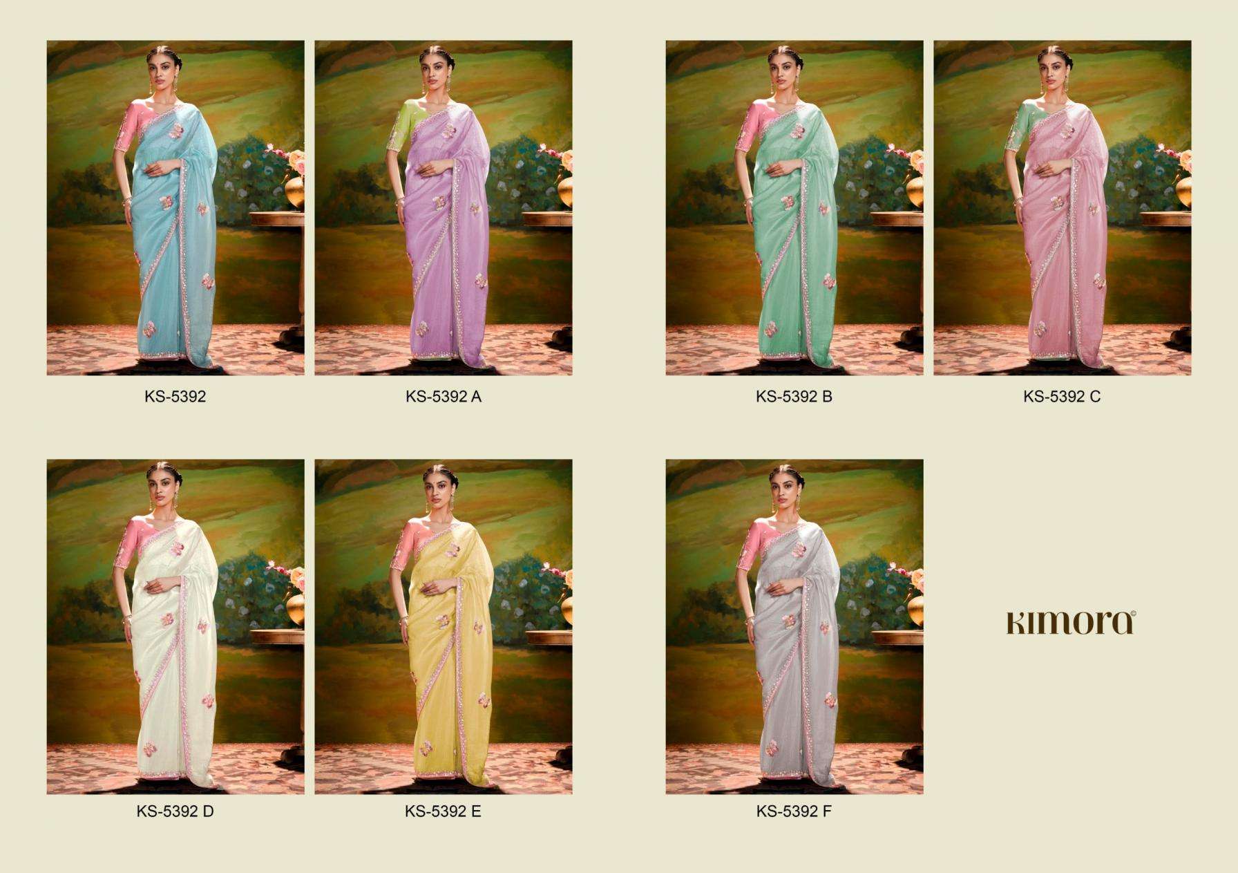 kimora presents kajal 5392 organza exclusive sarees catalog wholesaler