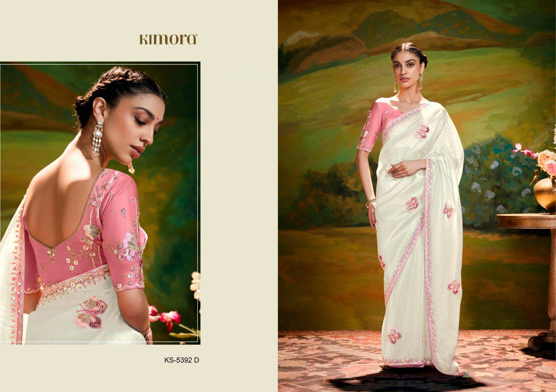kimora presents kajal 5392 organza exclusive sarees catalog wholesaler