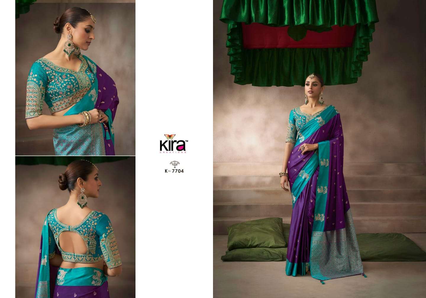 KIRA PRESENTS KALKI WHOLESALE SATIN SILK STUNNING LOOK SAREES FOR WOMEN CATALOG WHOLESALER AND EXPORTER 