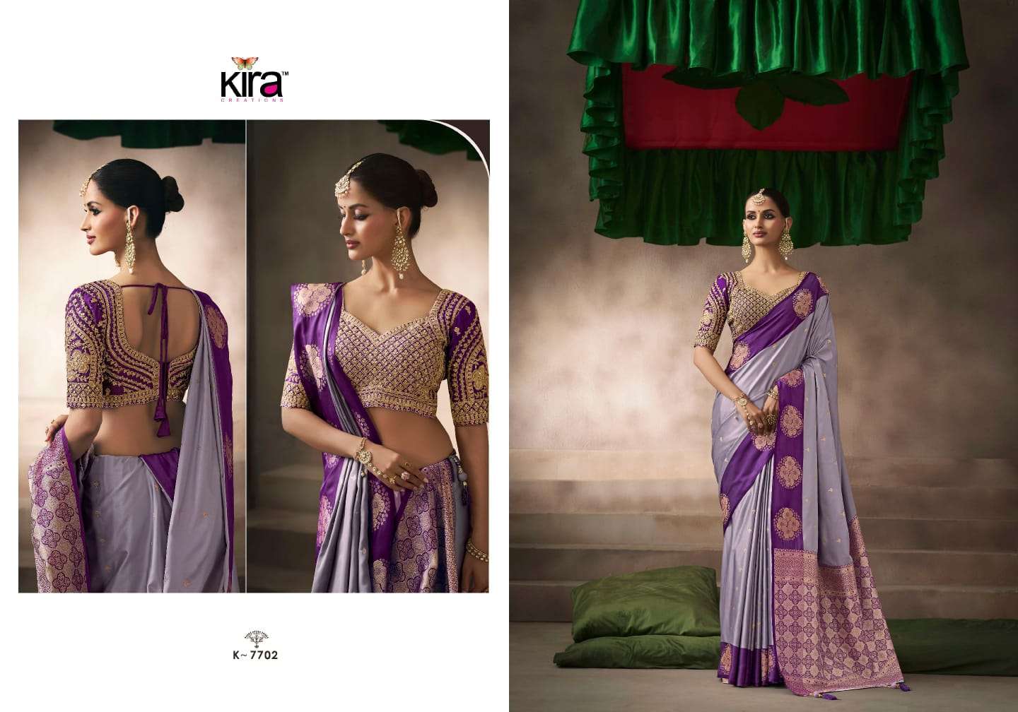 KIRA PRESENTS KALKI WHOLESALE SATIN SILK STUNNING LOOK SAREES FOR WOMEN CATALOG WHOLESALER AND EXPORTER 
