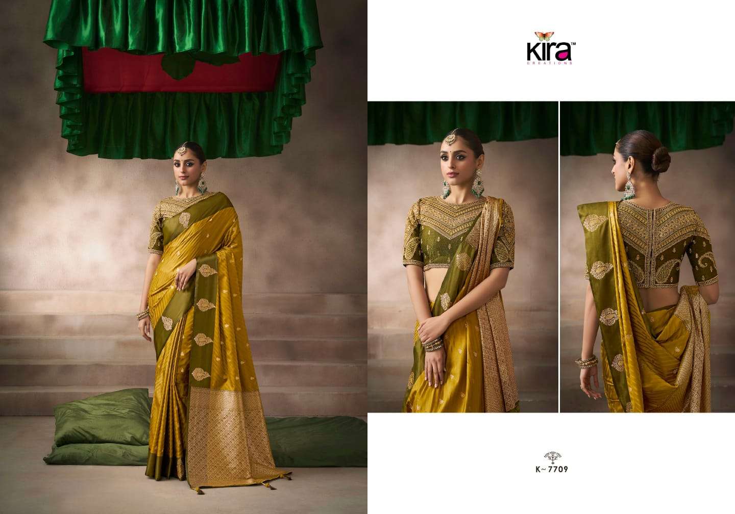 KIRA PRESENTS KALKI WHOLESALE SATIN SILK STUNNING LOOK SAREES FOR WOMEN CATALOG WHOLESALER AND EXPORTER 