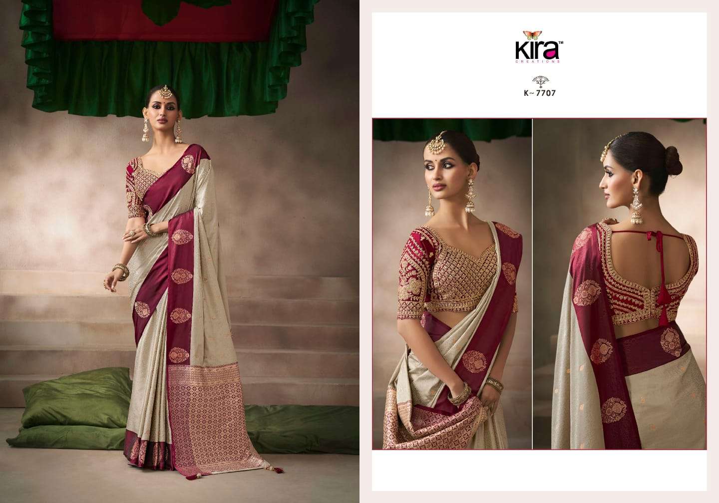 KIRA PRESENTS KALKI WHOLESALE SATIN SILK STUNNING LOOK SAREES FOR WOMEN CATALOG WHOLESALER AND EXPORTER 