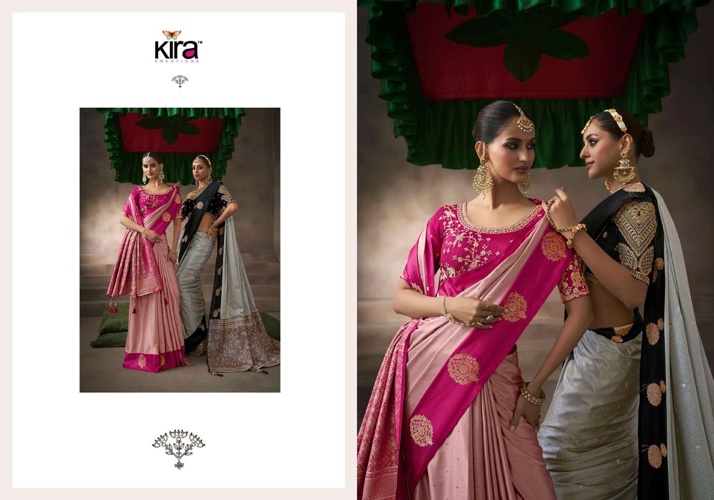 KIRA PRESENTS KALKI WHOLESALE SATIN SILK STUNNING LOOK SAREES FOR WOMEN CATALOG WHOLESALER AND EXPORTER 