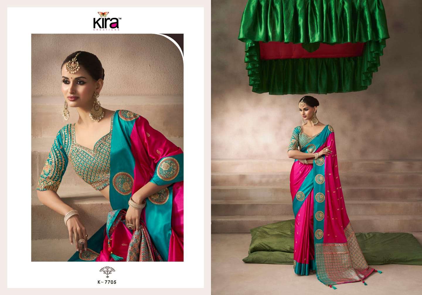 KIRA PRESENTS KALKI WHOLESALE SATIN SILK STUNNING LOOK SAREES FOR WOMEN CATALOG WHOLESALER AND EXPORTER 