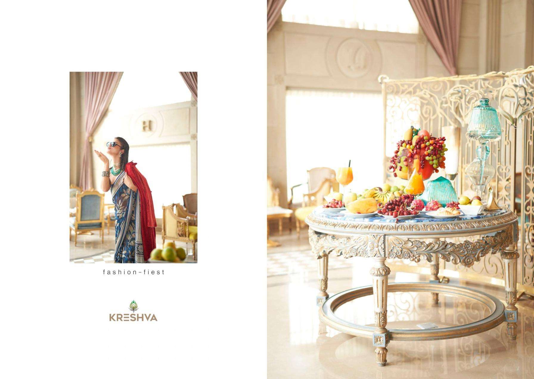 kreshva presents the moments georgette shop trendy sarees catalog