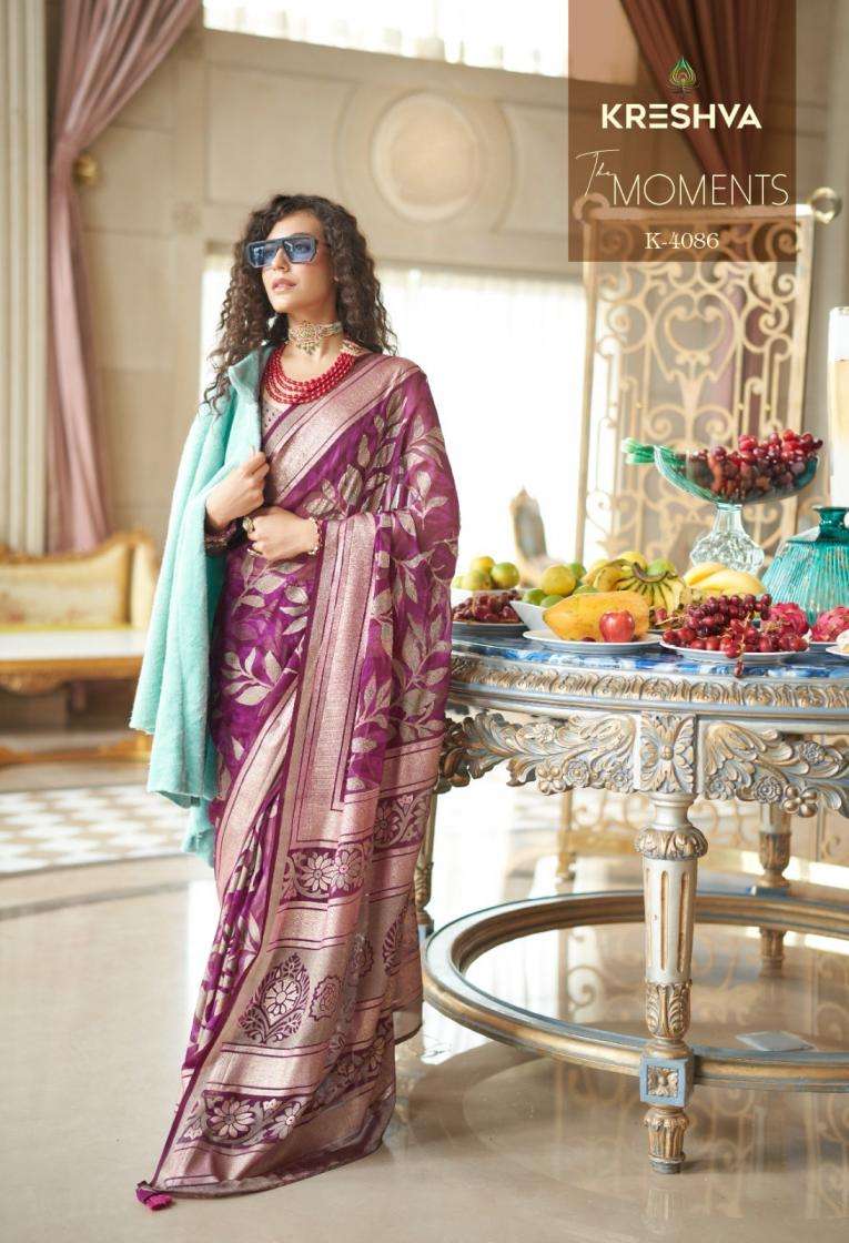 kreshva presents the moments georgette shop trendy sarees catalog