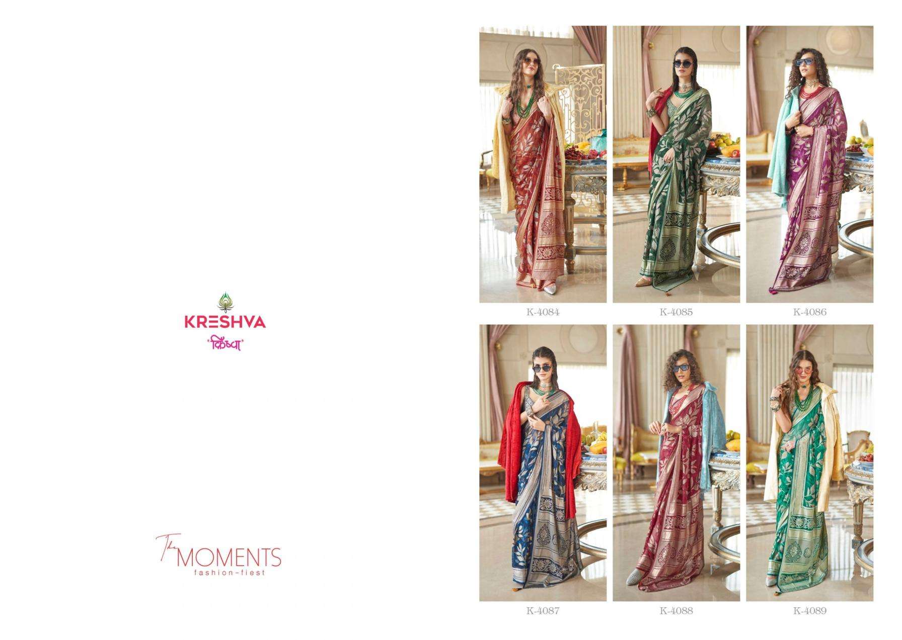 kreshva presents the moments georgette shop trendy sarees catalog