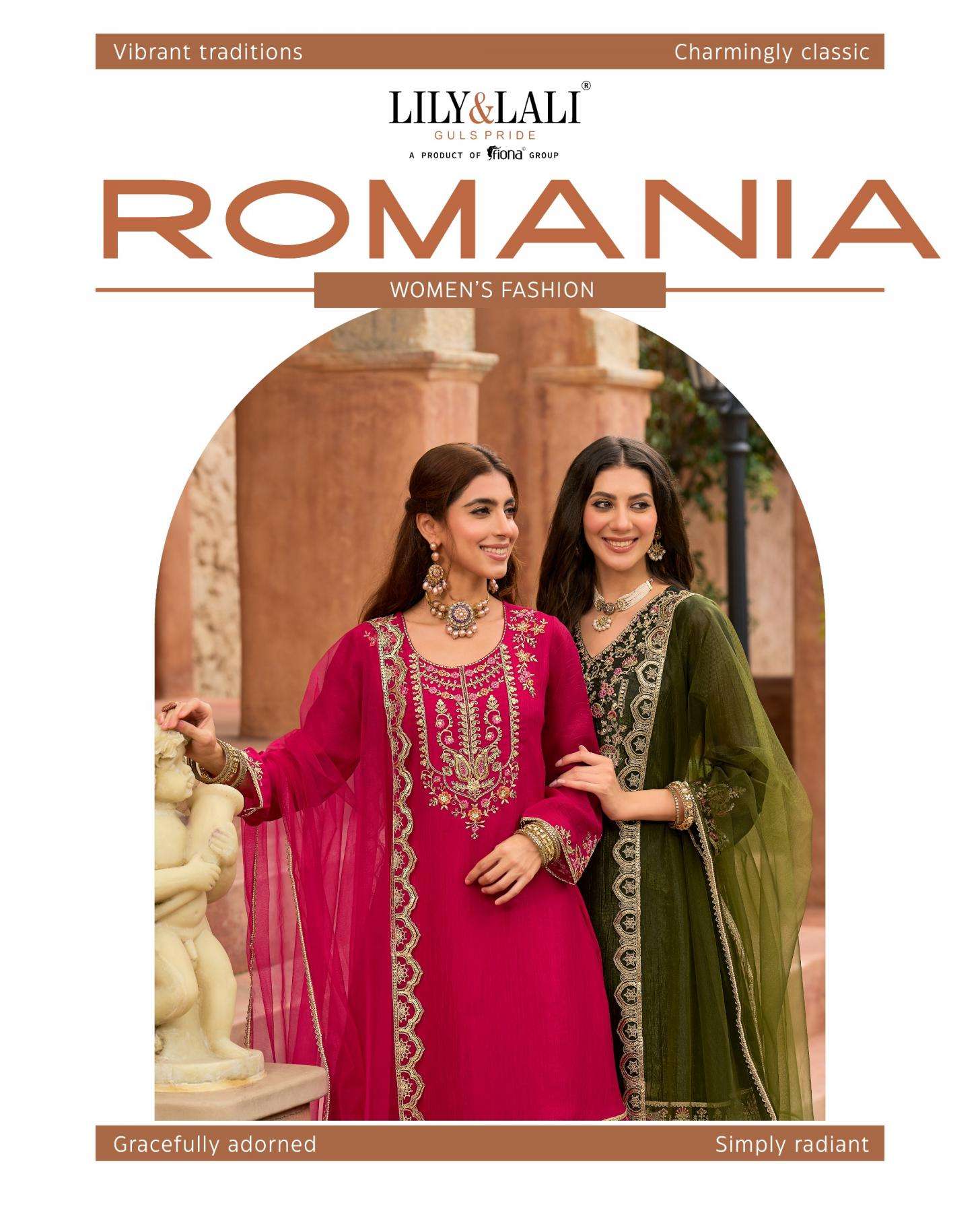 lily & lali presents romania silk lining readymade gorgeous look kurtis catalog