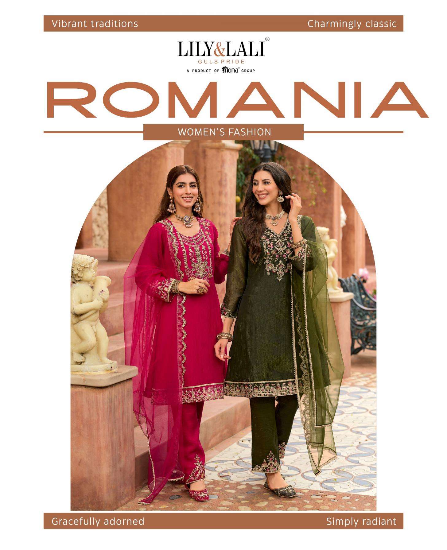 lily & lali presents romania silk lining readymade gorgeous look kurtis catalog