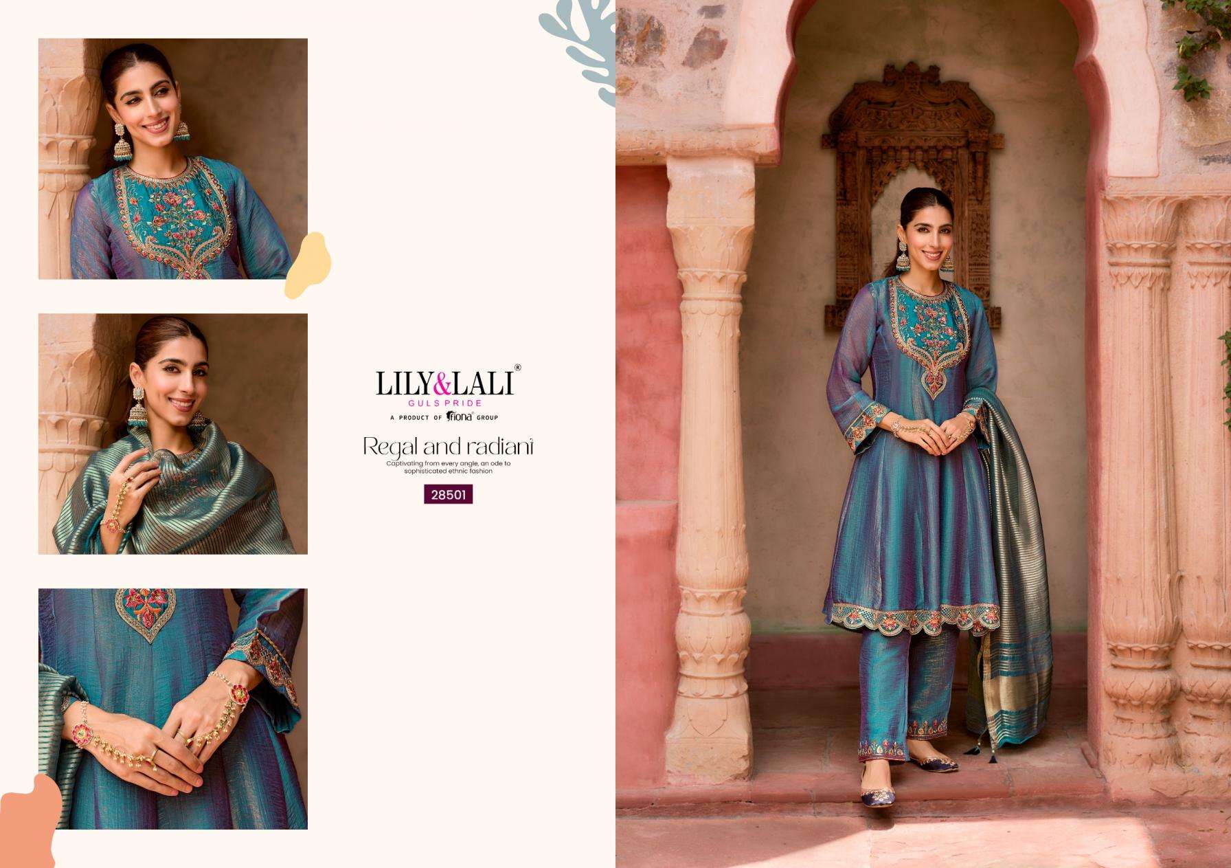 lily & lali presents vaani silk lining fully stitch exclusive kali work 3pcs kurtis catalog