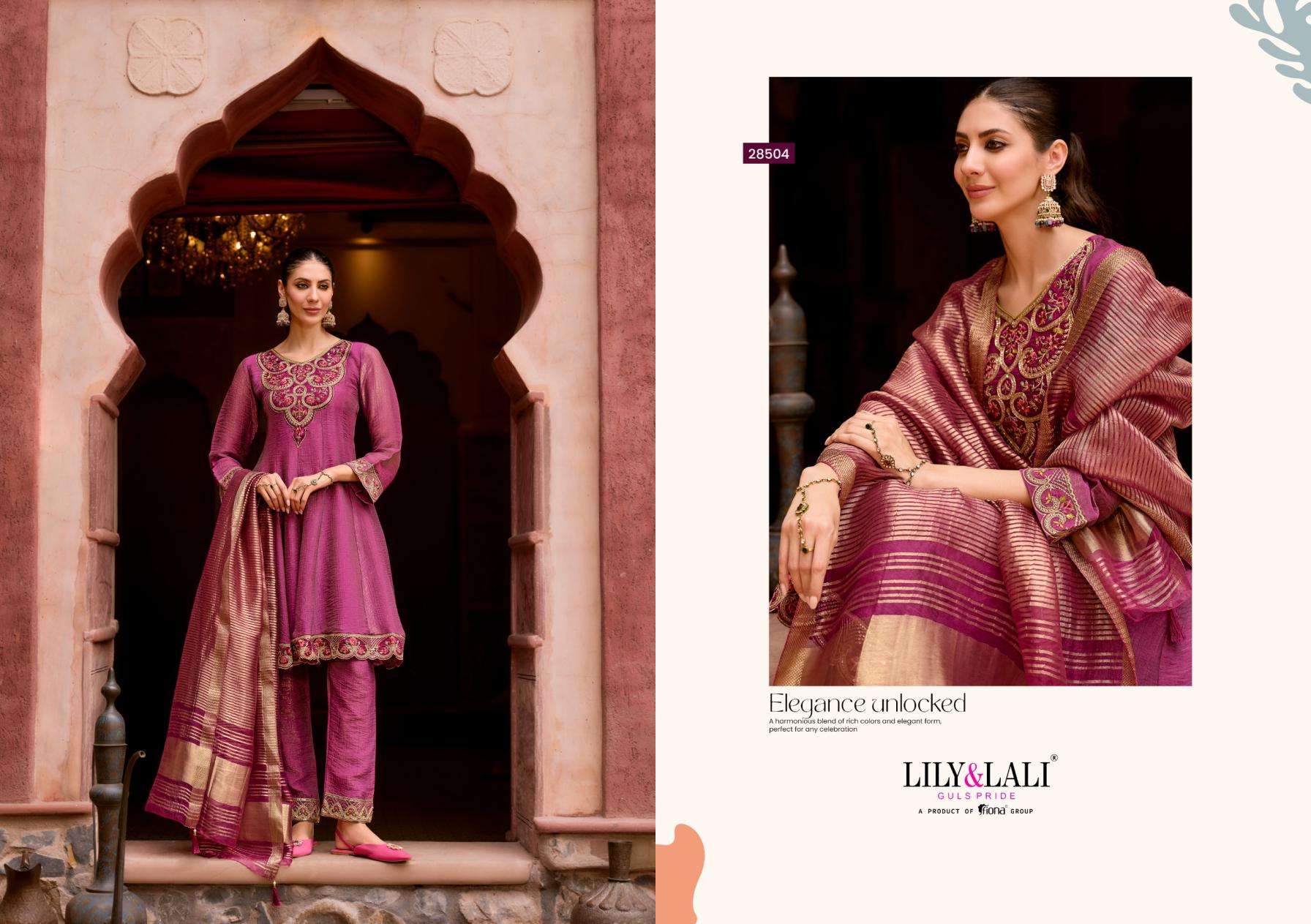 lily & lali presents vaani silk lining fully stitch exclusive kali work 3pcs kurtis catalog