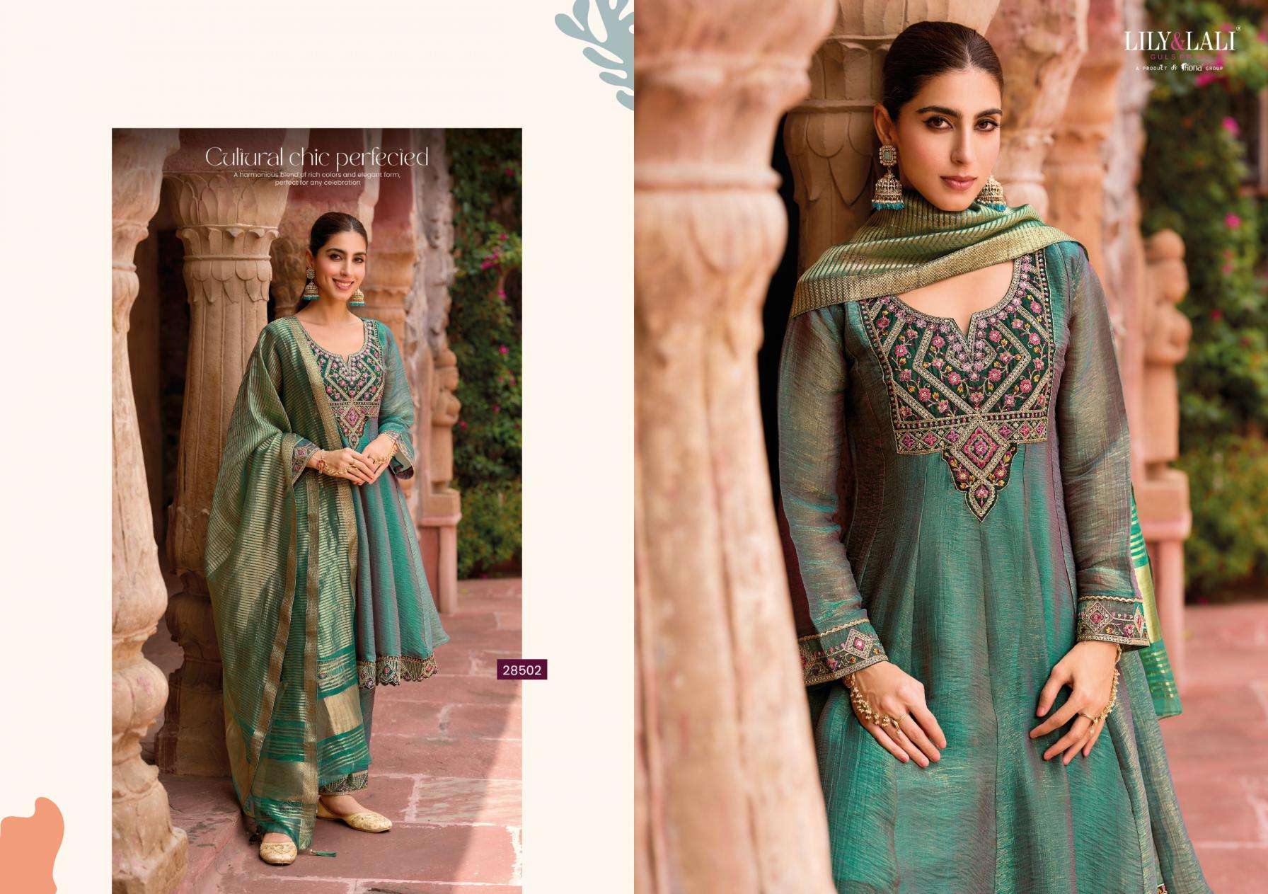 lily & lali presents vaani silk lining fully stitch exclusive kali work 3pcs kurtis catalog