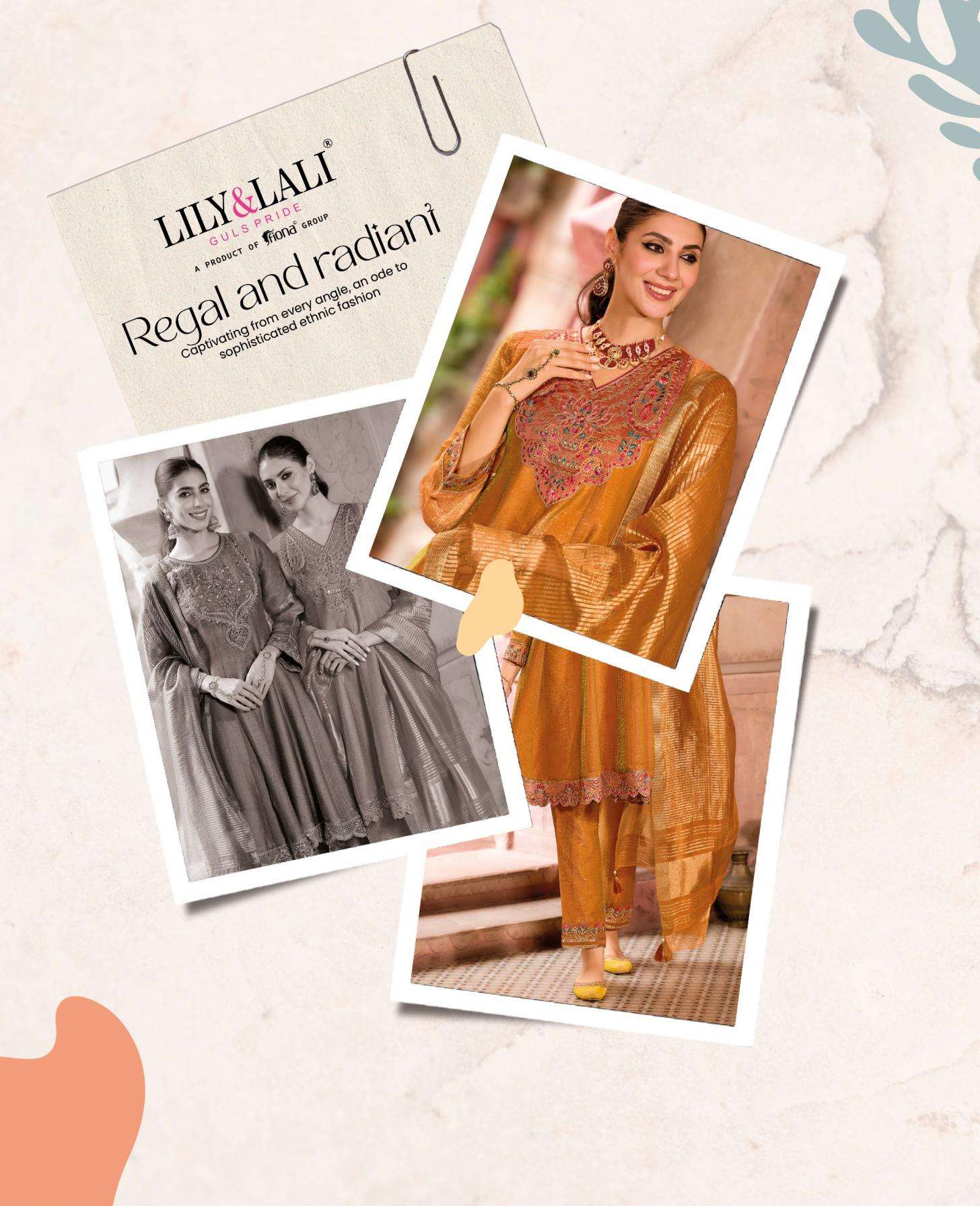 lily & lali presents vaani silk lining fully stitch exclusive kali work 3pcs kurtis catalog