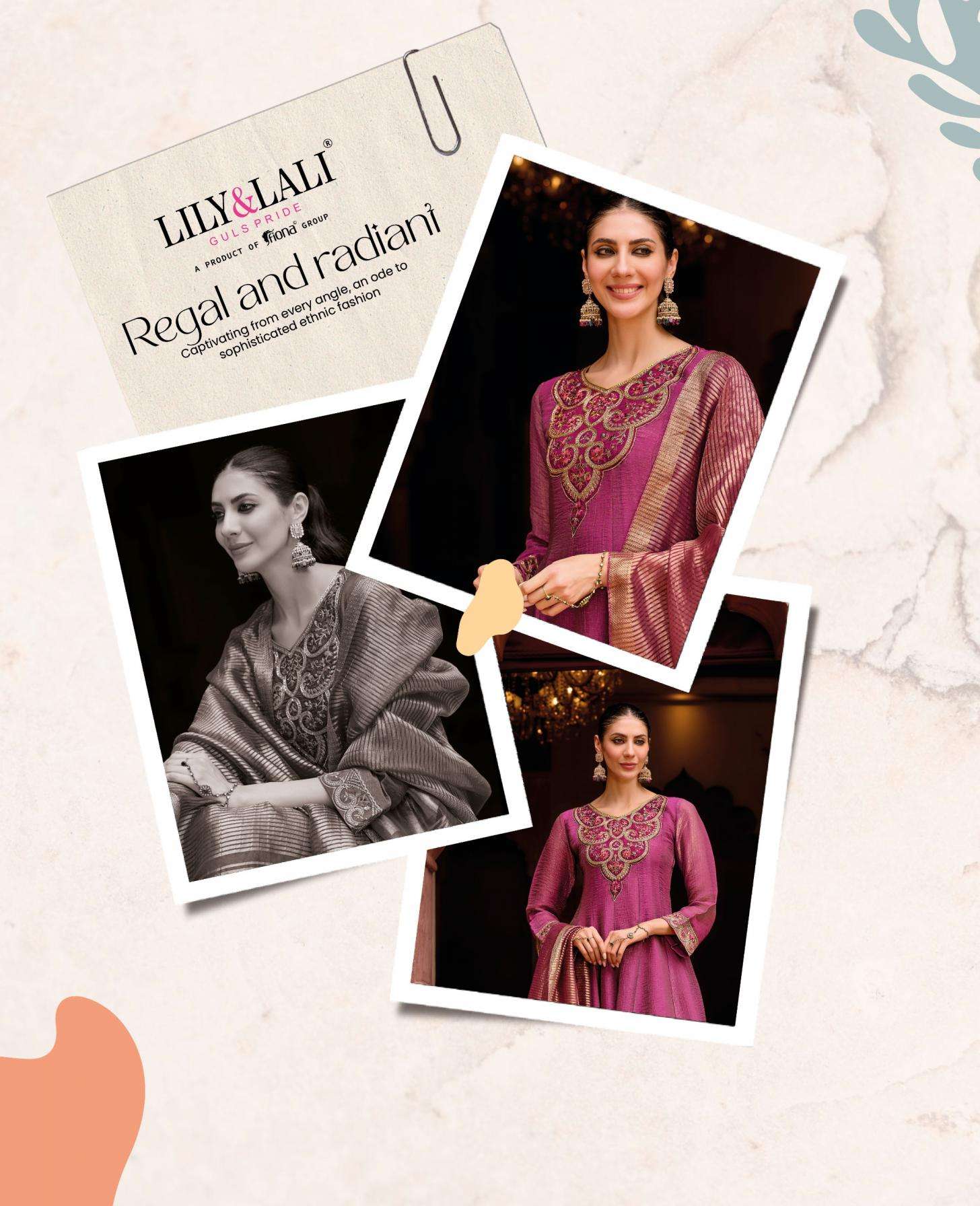 lily & lali presents vaani silk lining fully stitch exclusive kali work 3pcs kurtis catalog