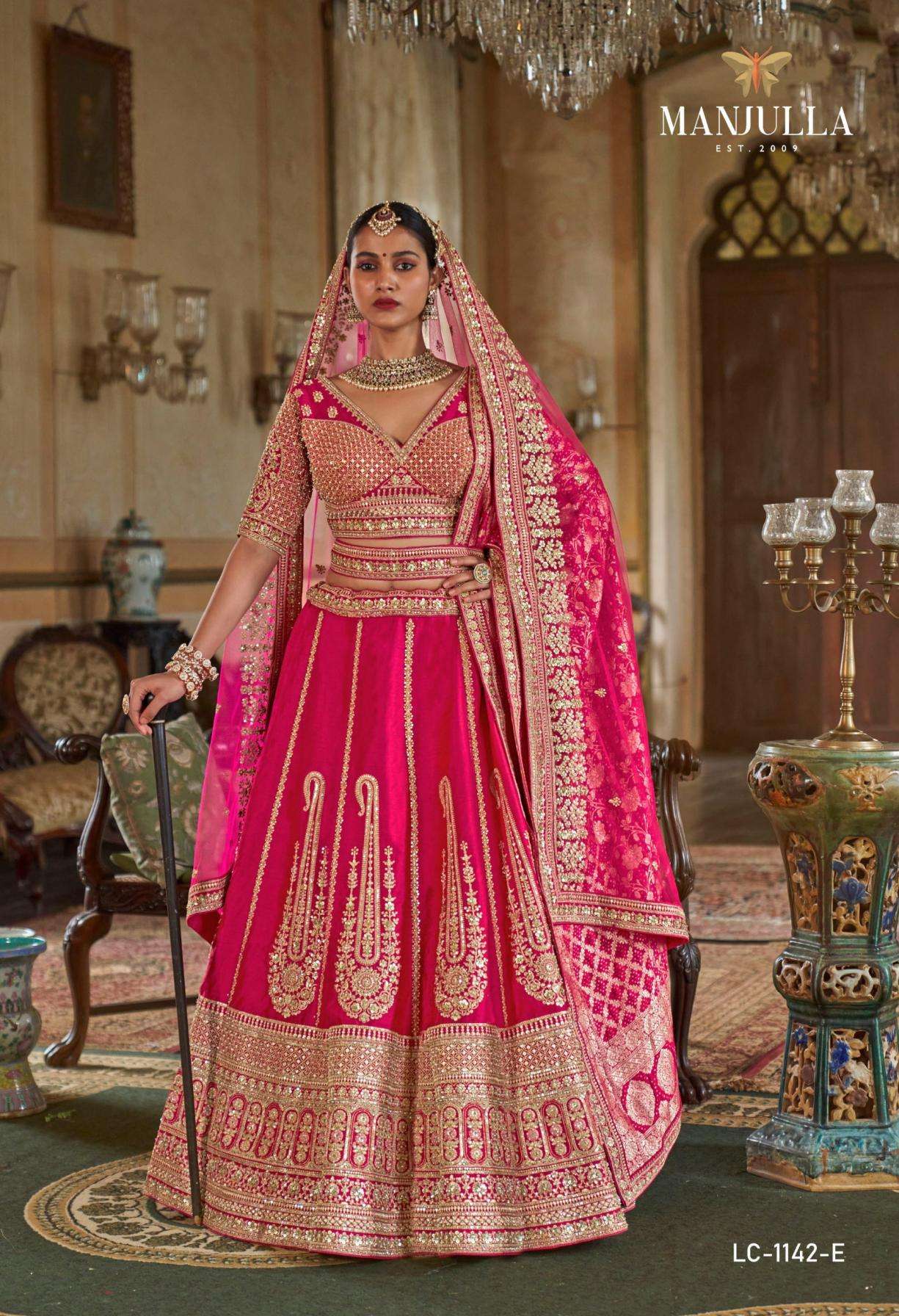 MANJULLA FASHION PRESENTS DULHAN VOL-1 WHOLESALE SABYASACHI STYLE DESIGNER LEHENGAS FOR BRIDES CATALOG WHOLESALER AND EXPORTER 