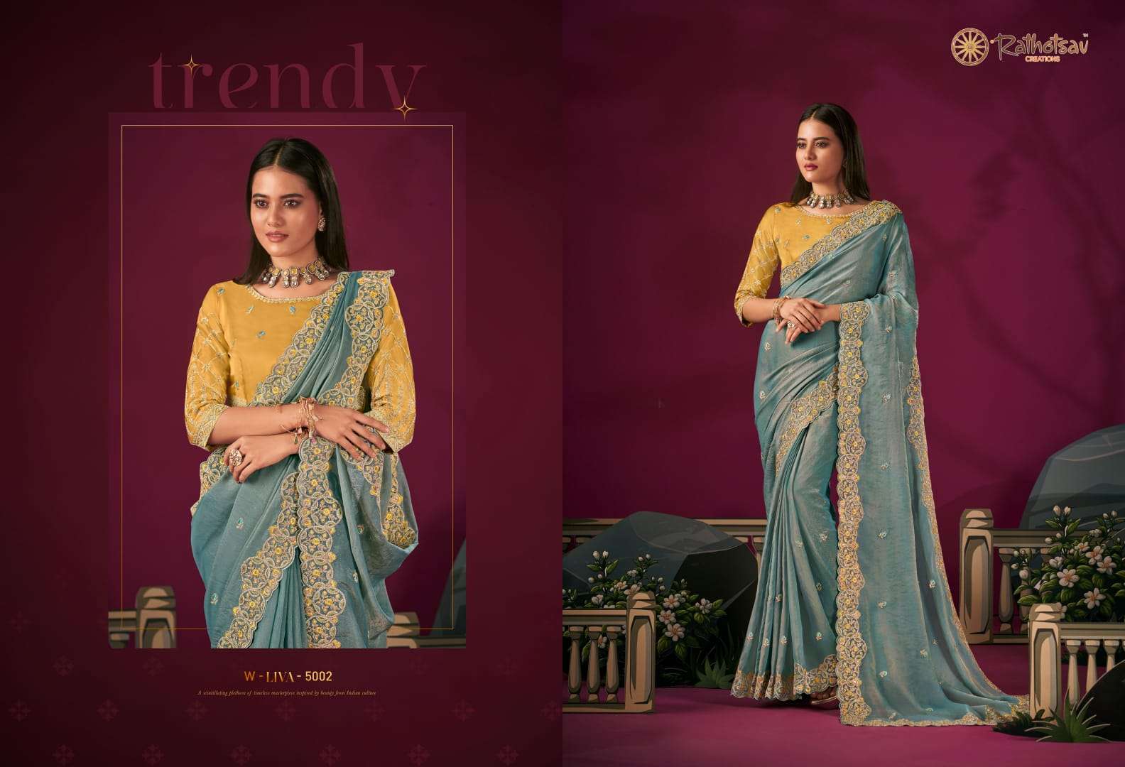 RATHITSAV BY RAJGURU PRESENTS LIVA FANCY OCCASSION WEAR SAREES CATALOG WHOLESALER AND EXPORTER IN SURAT