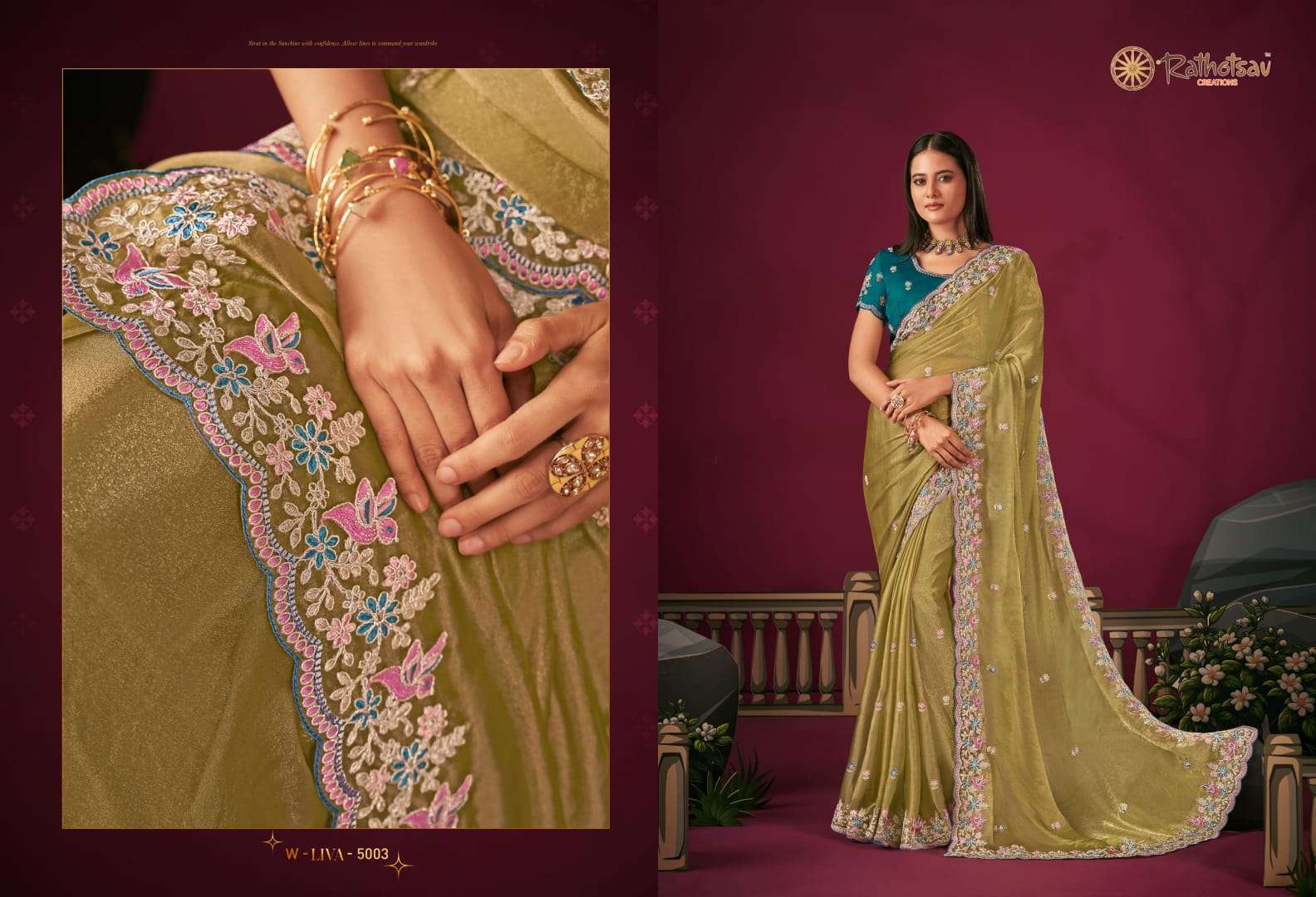 RATHITSAV BY RAJGURU PRESENTS LIVA FANCY OCCASSION WEAR SAREES CATALOG WHOLESALER AND EXPORTER IN SURAT