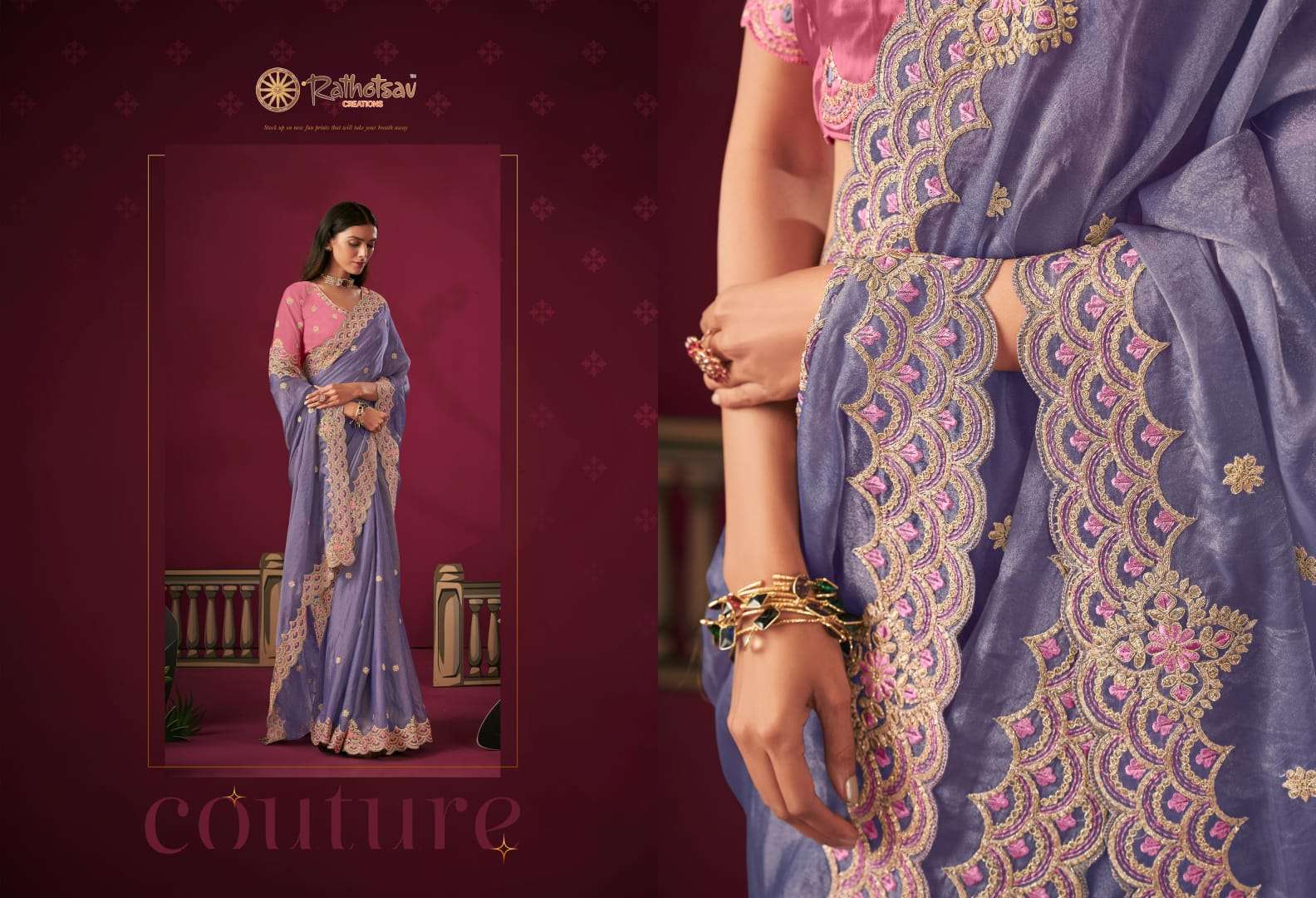 RATHITSAV BY RAJGURU PRESENTS LIVA FANCY OCCASSION WEAR SAREES CATALOG WHOLESALER AND EXPORTER IN SURAT