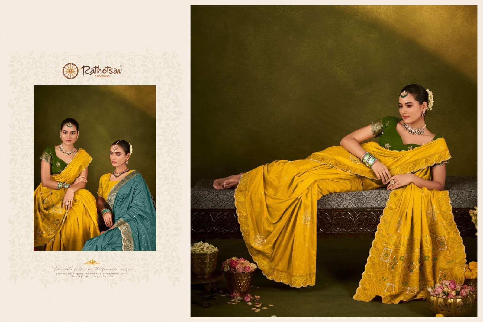 RATHOTSAV BY RAJGURU PRESENTS MEENAKARI FANCY WEDDING WEAR SAREES CATALOG WHOLESALER AND EXPORTER IN SURAT