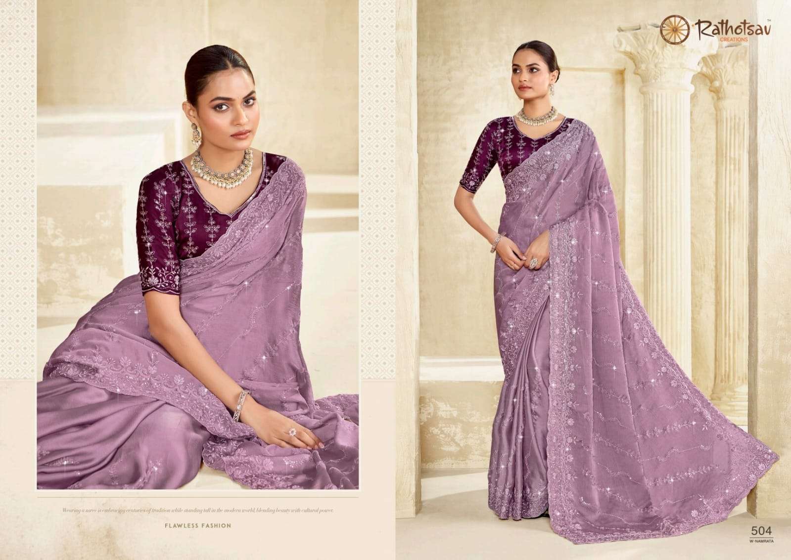 RATHOTSAV BY RAJGURU PRESENTS NAMRATA FANCY SAREES CATALOG WHOLESALER AND EXPORTER IN SURAT