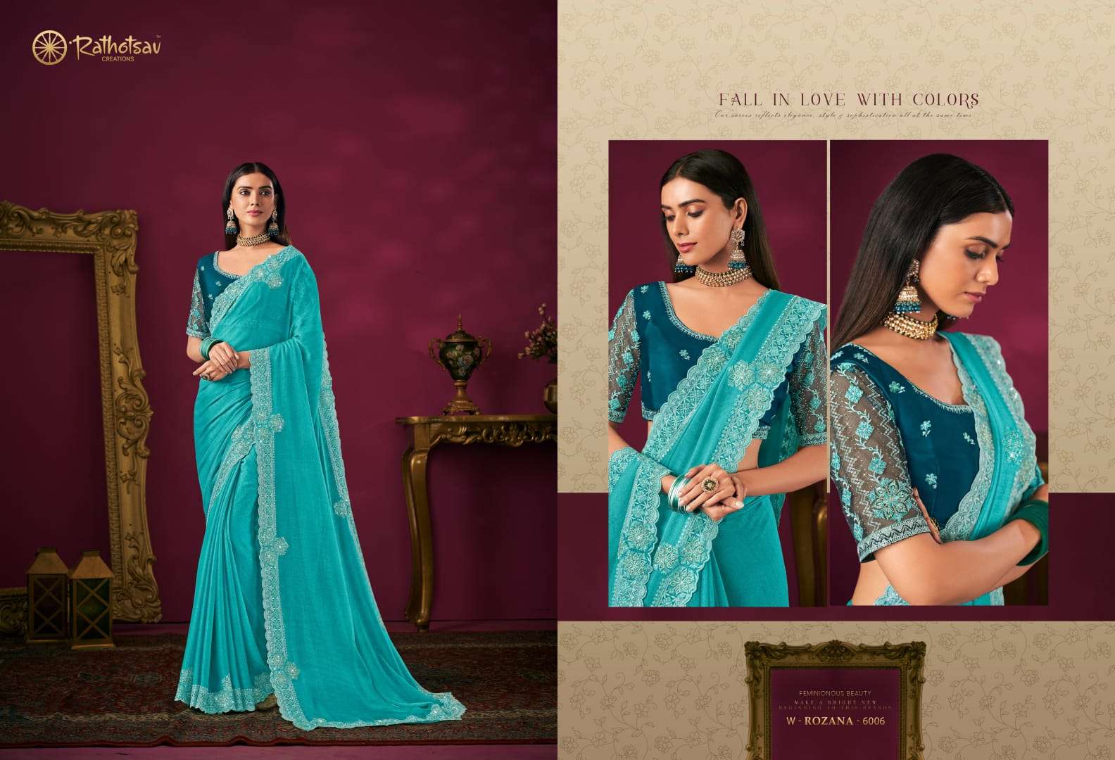 RATHOTSAV BY RAJGURU PRESENTS ROZANA FANCY SAREES CATALOG WHOLESALER AND EXPORTER IN SURAT