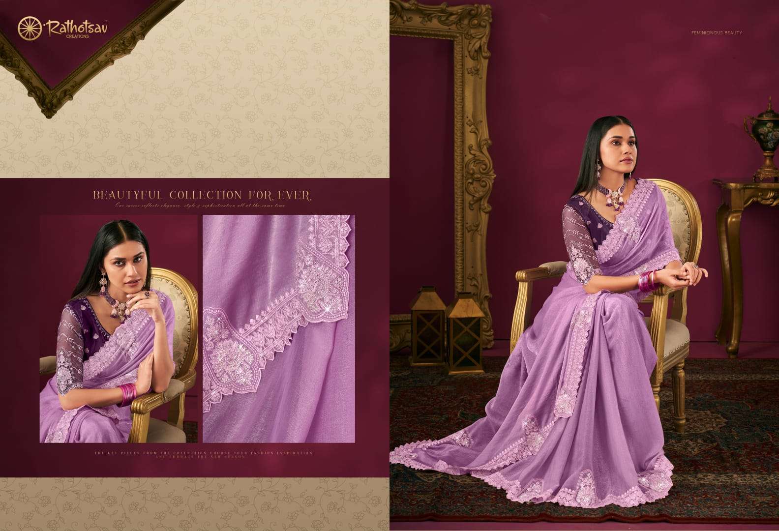 RATHOTSAV BY RAJGURU PRESENTS ROZANA FANCY SAREES CATALOG WHOLESALER AND EXPORTER IN SURAT