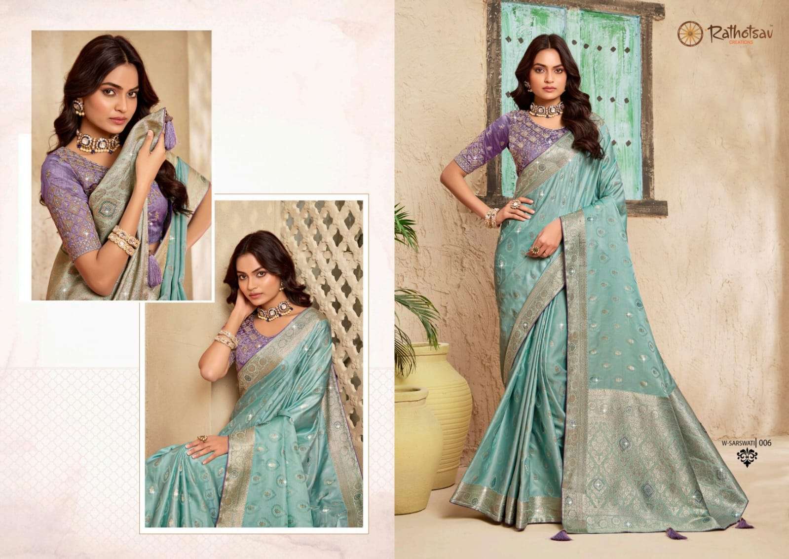 RATHOTSAV BY RAJGURU PRESENTS SARSWATI FANCY FUNCTION WEAR SAREES CATALOG WHOLESALER AND EXPORTER IN SURAT