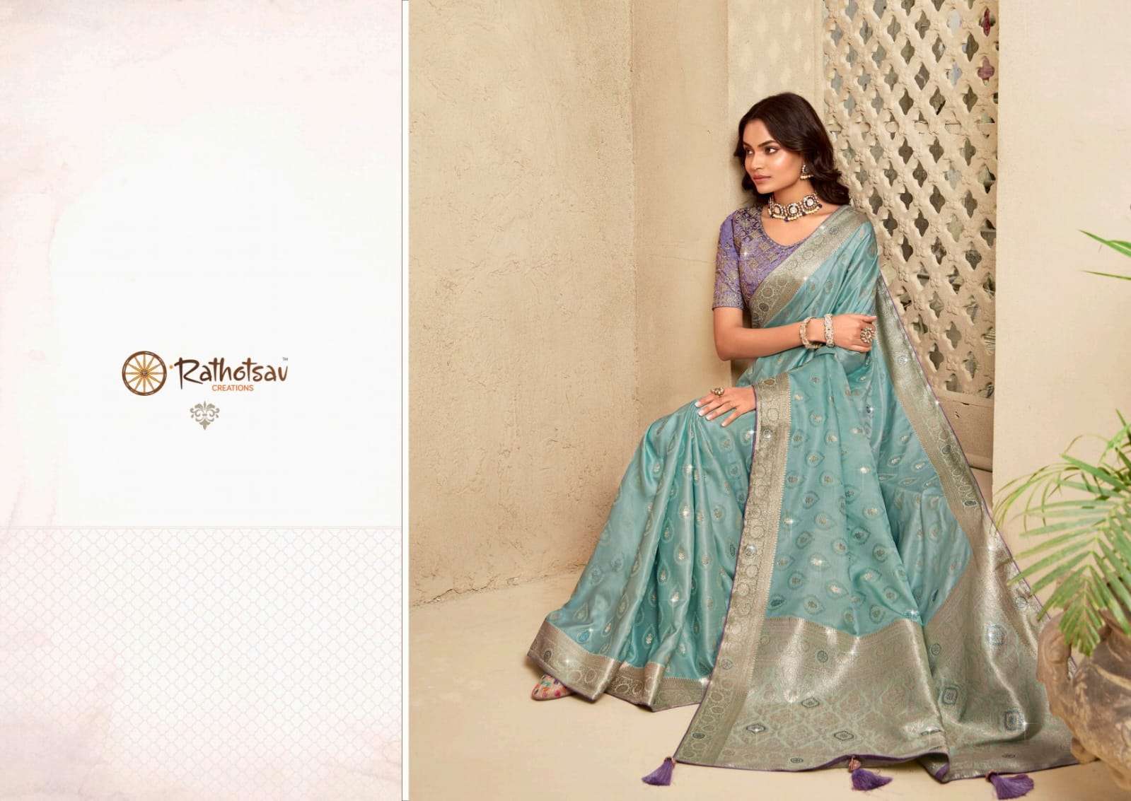 RATHOTSAV BY RAJGURU PRESENTS SARSWATI FANCY FUNCTION WEAR SAREES CATALOG WHOLESALER AND EXPORTER IN SURAT