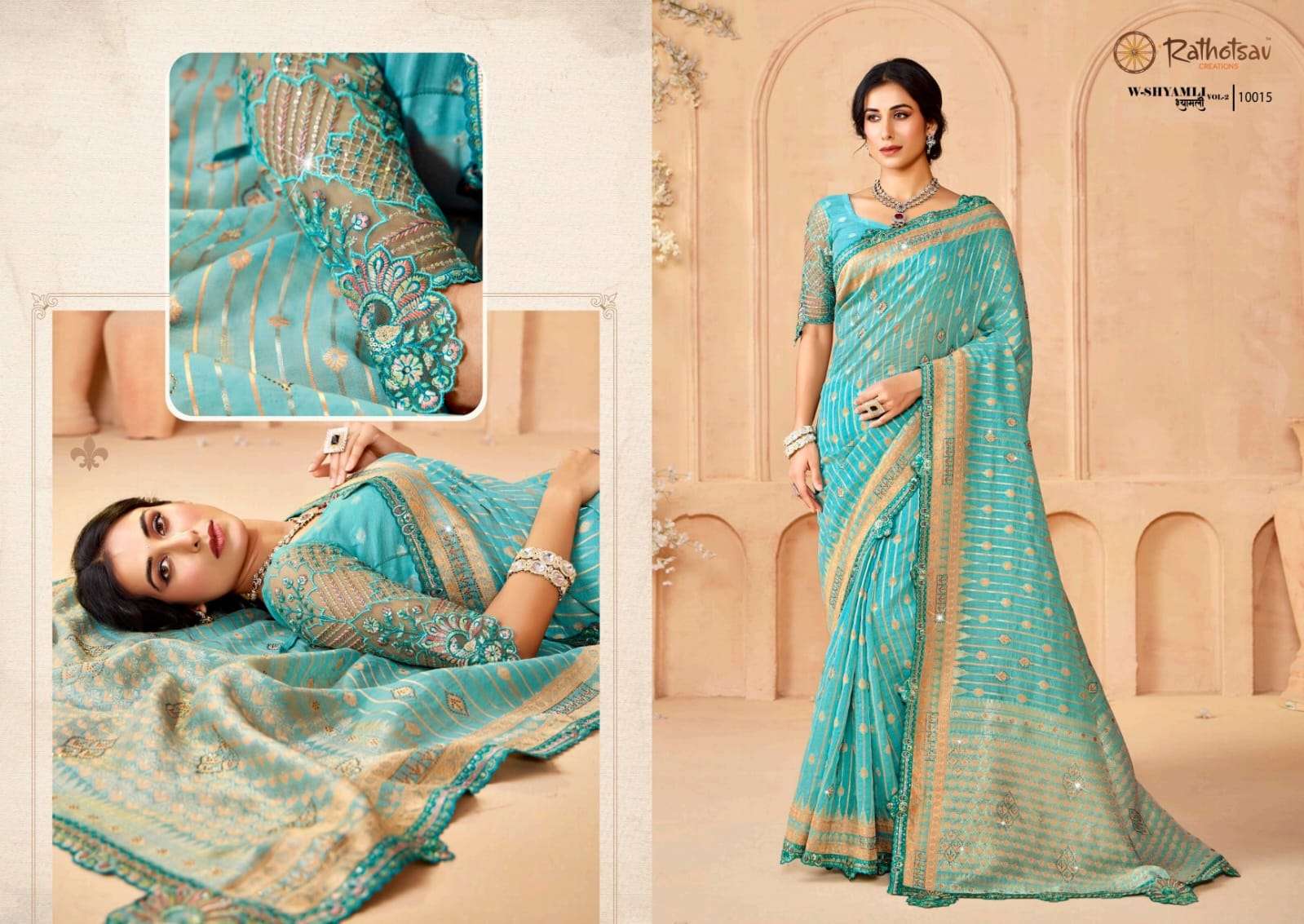 RATHOTSAV BY RAJGURU PRESENTS SHYAMLI VOL-2 FANCY FUNCTION WEAR SAREES CATALOG WHOLESALER AND EXPORTER IN SURAT