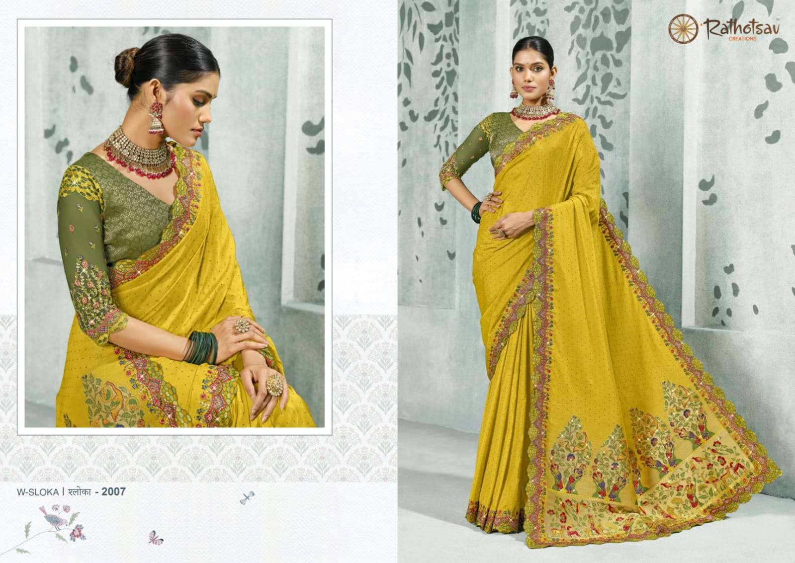 RATHOTSAV BY RAJGURU PRESENTS SLOKA FANCY WEDDING WEAR SAREES CATALOG WHOLESALER AND EXPORTER IN SURAT