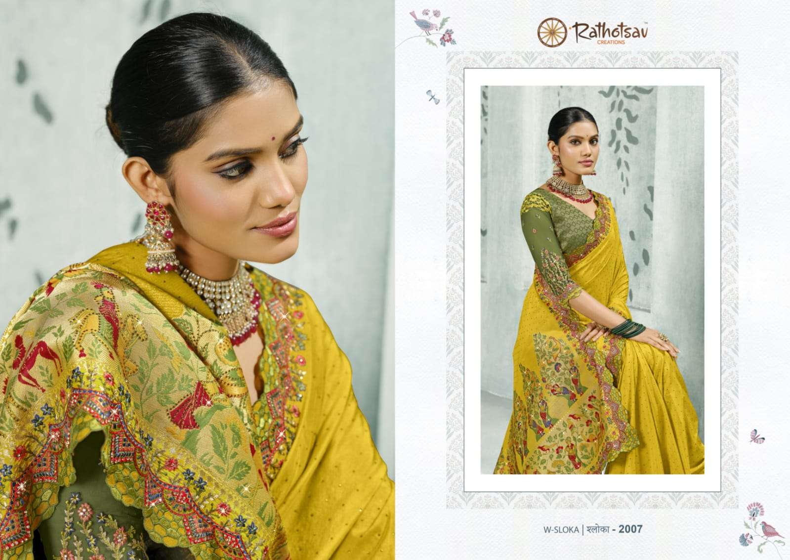 RATHOTSAV BY RAJGURU PRESENTS SLOKA FANCY WEDDING WEAR SAREES CATALOG WHOLESALER AND EXPORTER IN SURAT