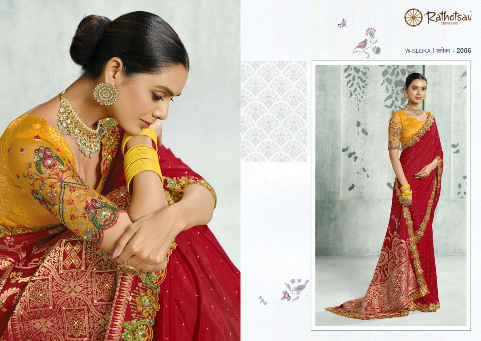 RATHOTSAV BY RAJGURU PRESENTS SLOKA FANCY WEDDING WEAR SAREES CATALOG WHOLESALER AND EXPORTER IN SURAT