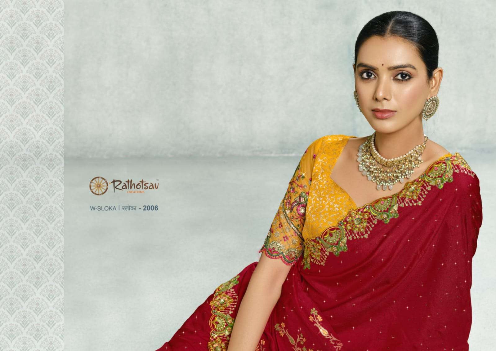 RATHOTSAV BY RAJGURU PRESENTS SLOKA FANCY WEDDING WEAR SAREES CATALOG WHOLESALER AND EXPORTER IN SURAT