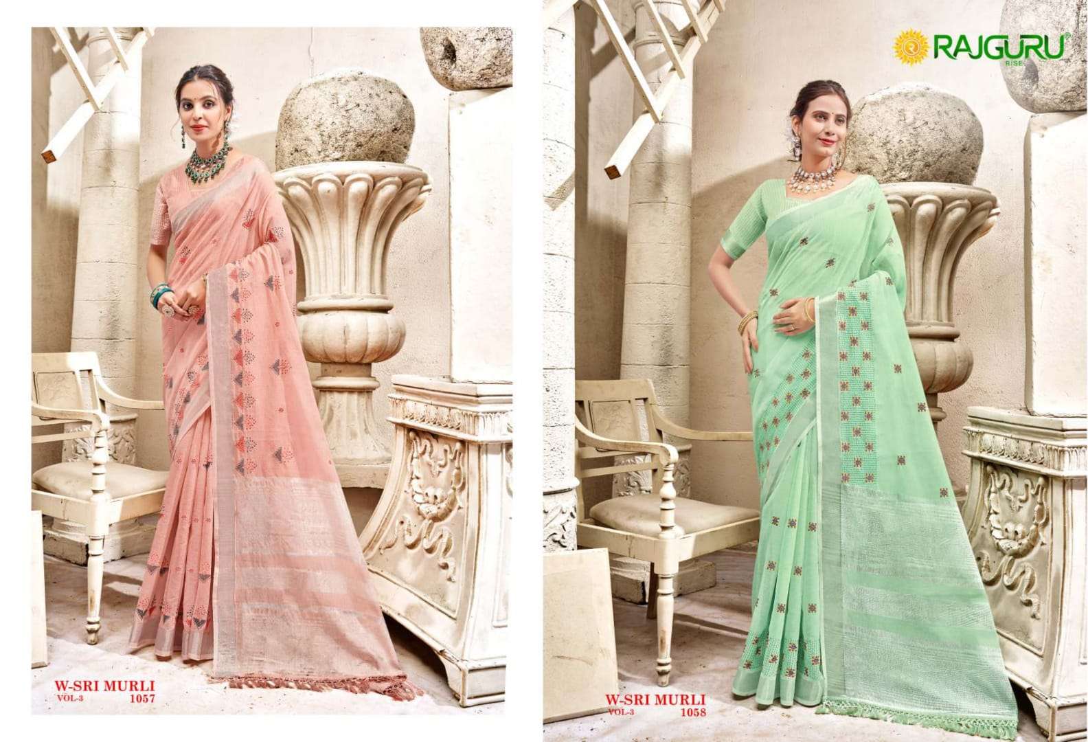RATHOTSAV BY RAJGURU PRESENTS W-SRI MURLI VOL-3 FANCY SAREES CATALOG WHOLESALER AND EXPORTER IN SURAT