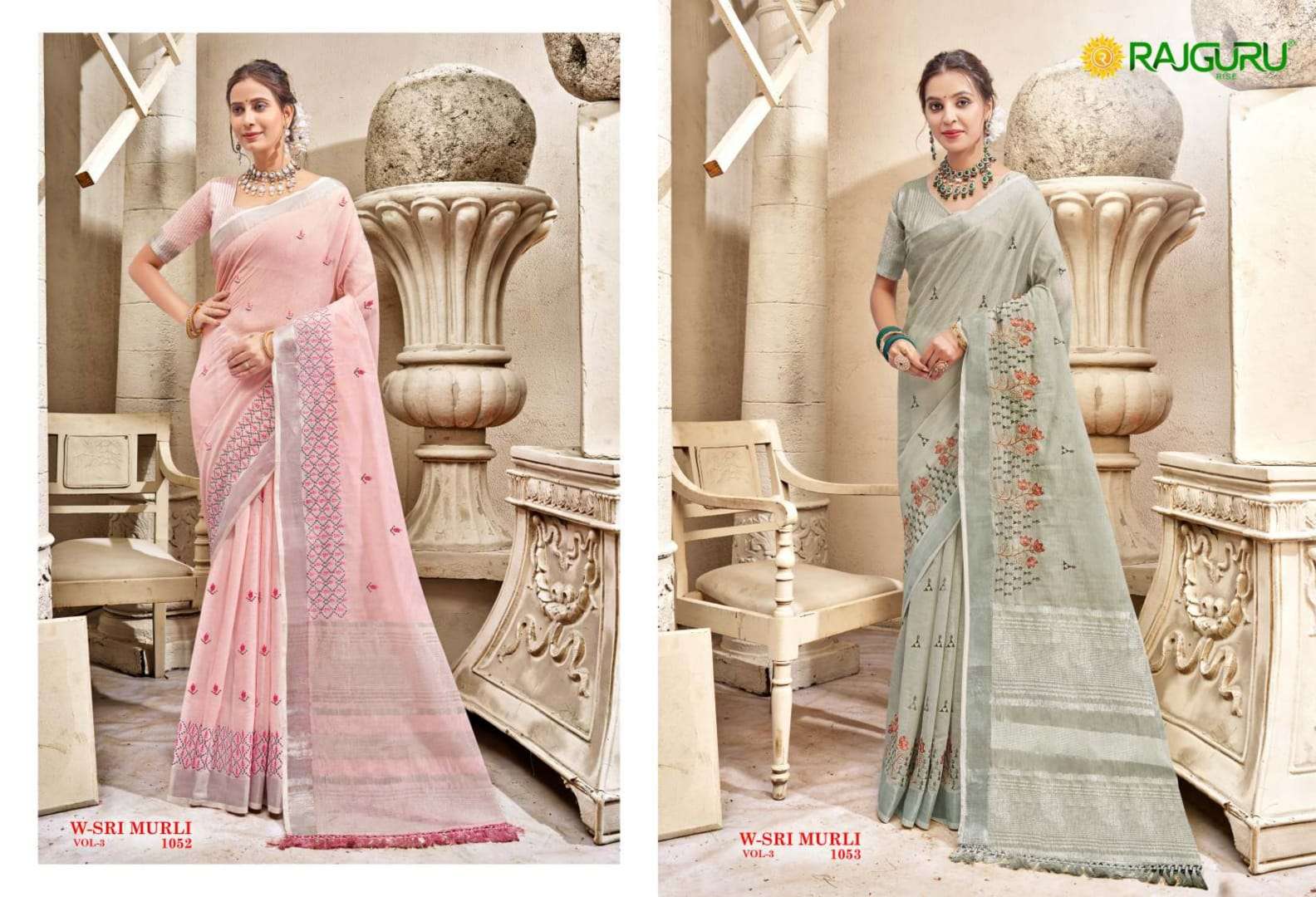 RATHOTSAV BY RAJGURU PRESENTS W-SRI MURLI VOL-3 FANCY SAREES CATALOG WHOLESALER AND EXPORTER IN SURAT