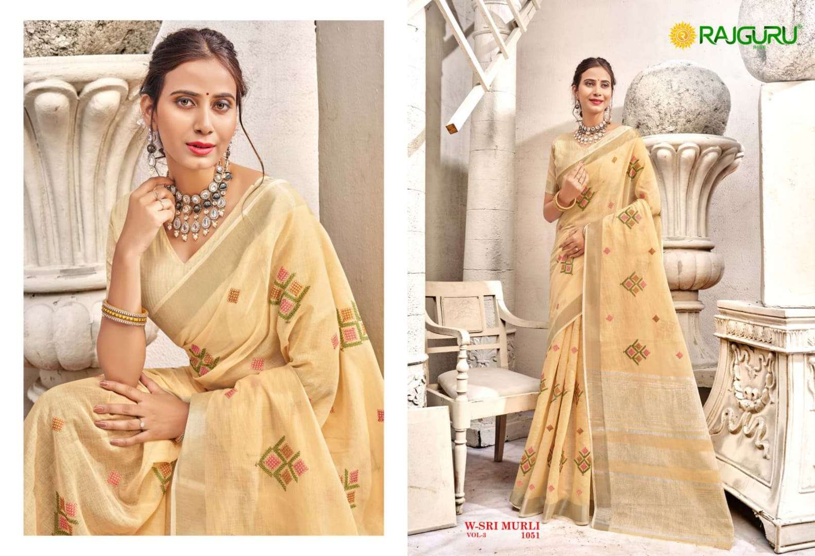 RATHOTSAV BY RAJGURU PRESENTS W-SRI MURLI VOL-3 FANCY SAREES CATALOG WHOLESALER AND EXPORTER IN SURAT