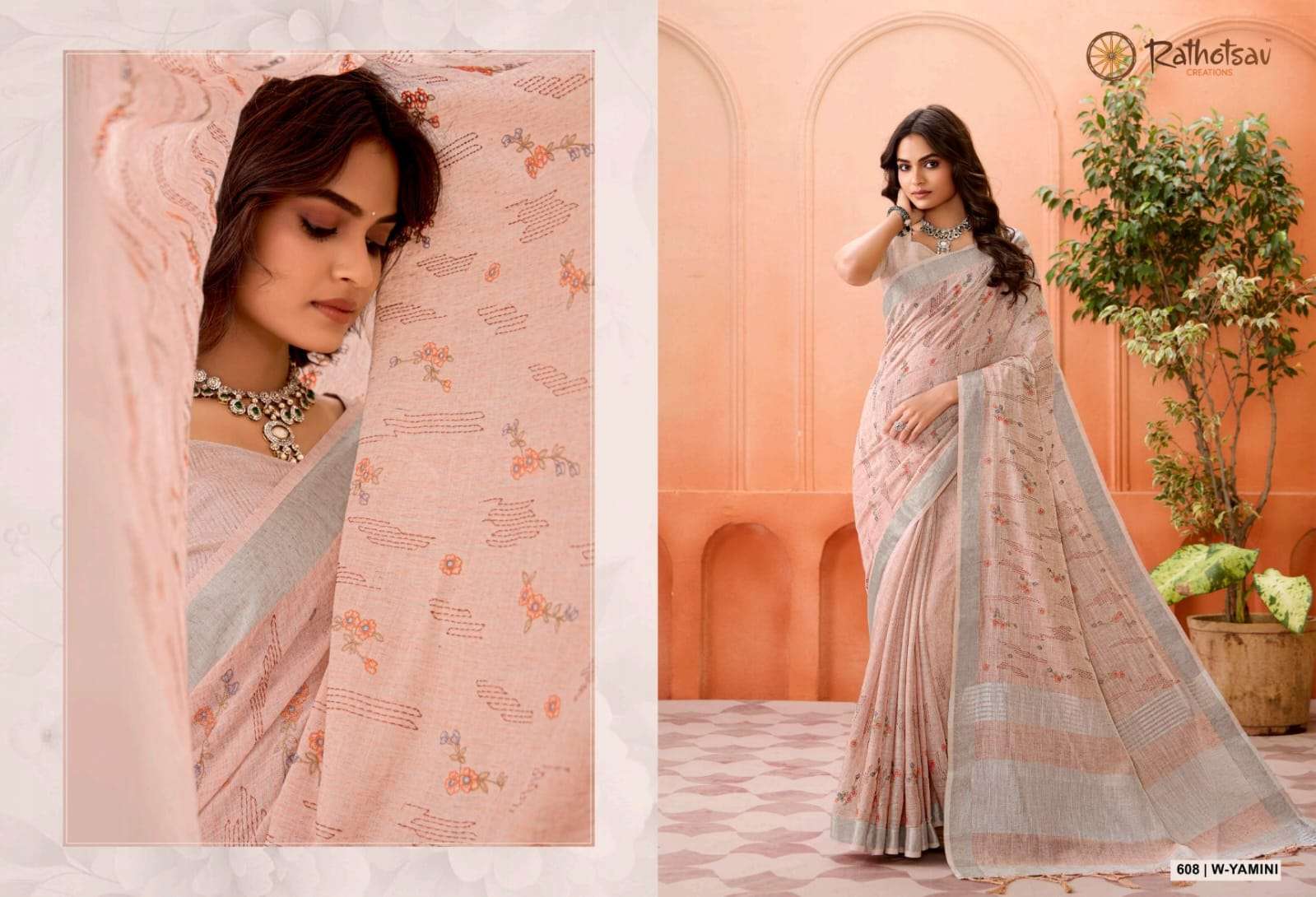 RATHOTSAV BY RAJGURU PRESENTS YAMINI FANCY SAREES CATALOG WHOLESALER AND EXPORTER IN SURAT