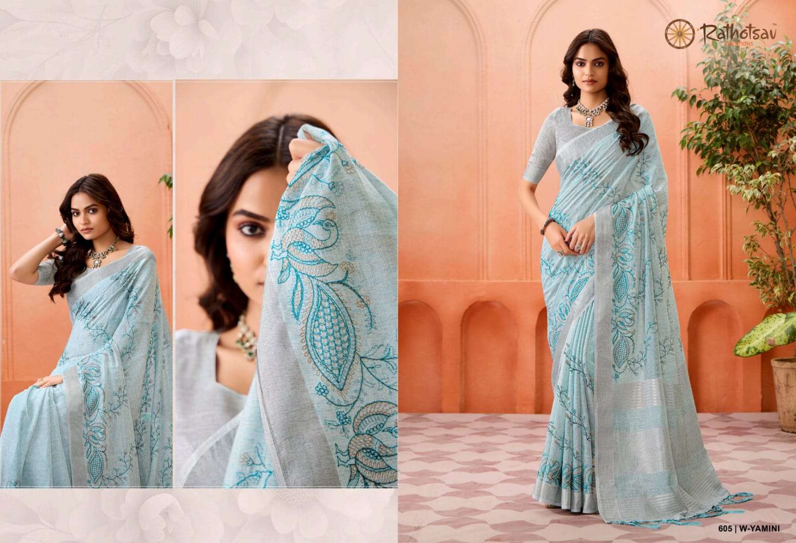 RATHOTSAV BY RAJGURU PRESENTS YAMINI FANCY SAREES CATALOG WHOLESALER AND EXPORTER IN SURAT