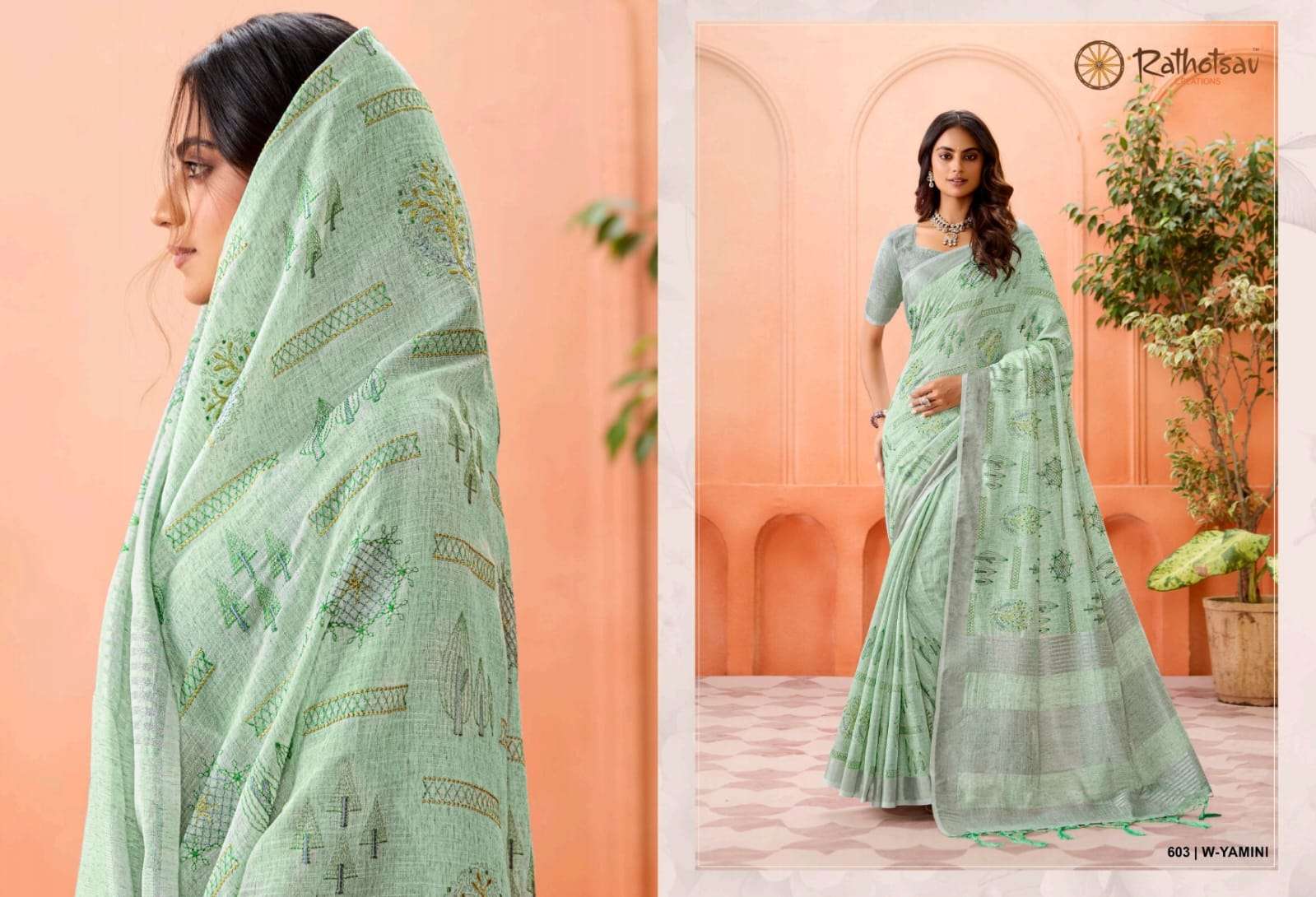 RATHOTSAV BY RAJGURU PRESENTS YAMINI FANCY SAREES CATALOG WHOLESALER AND EXPORTER IN SURAT
