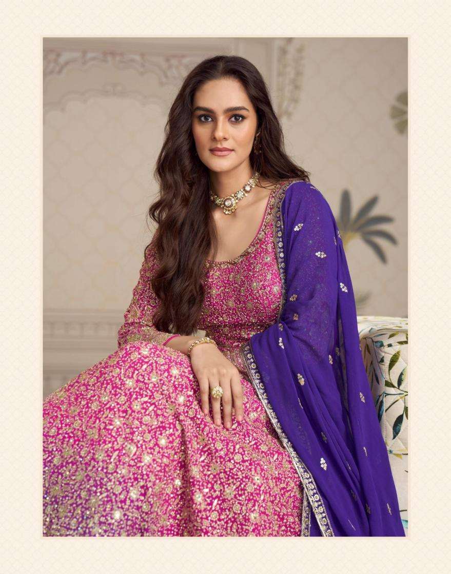 sayuri designer presents saboori georgette readymade designer gown with dupatta catalog collection