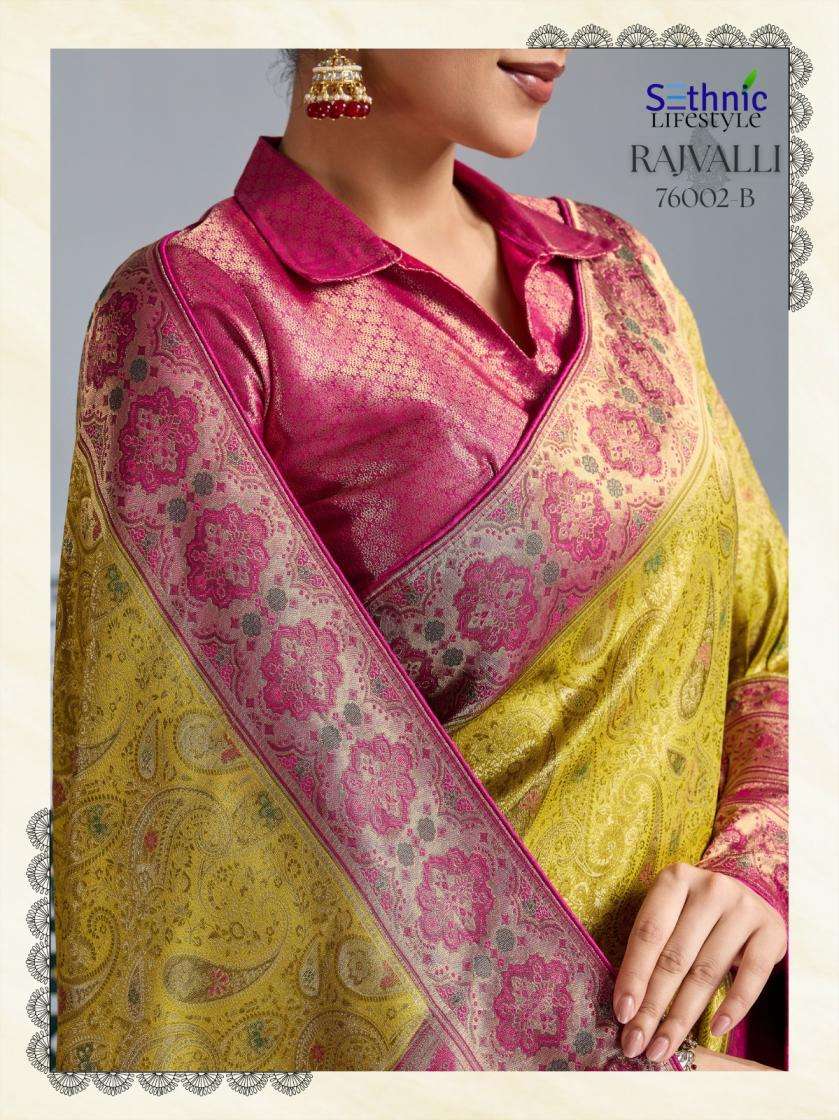 Sethnic Lifestyle Presents Rajvalli Platinum Kanjivaram Silk Gorgeous Look Sarees Catalog Wholesaler And Exporter In Surat