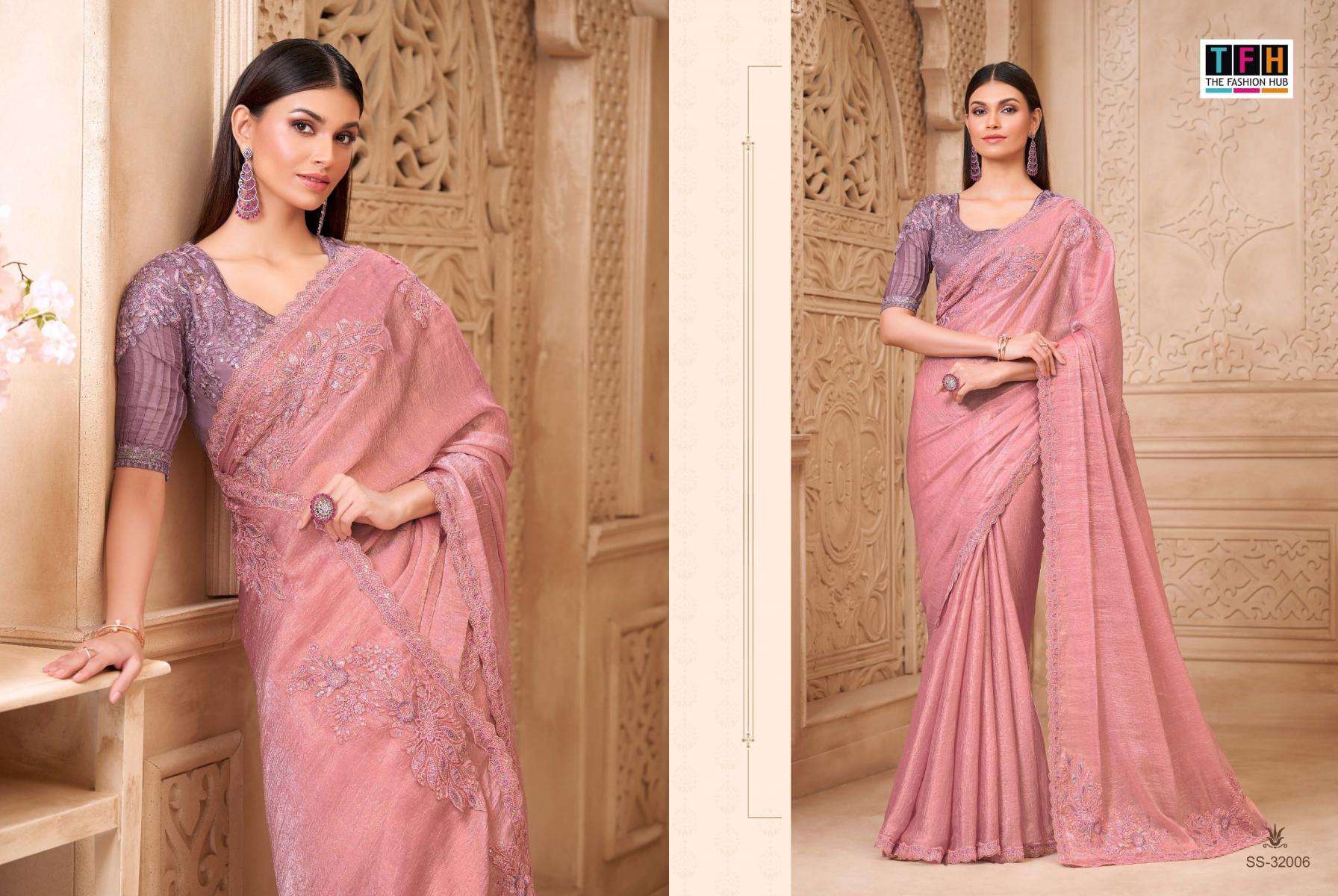 tfh presents silver screen vol-22 sartin georgette traditional sarees catalog collection