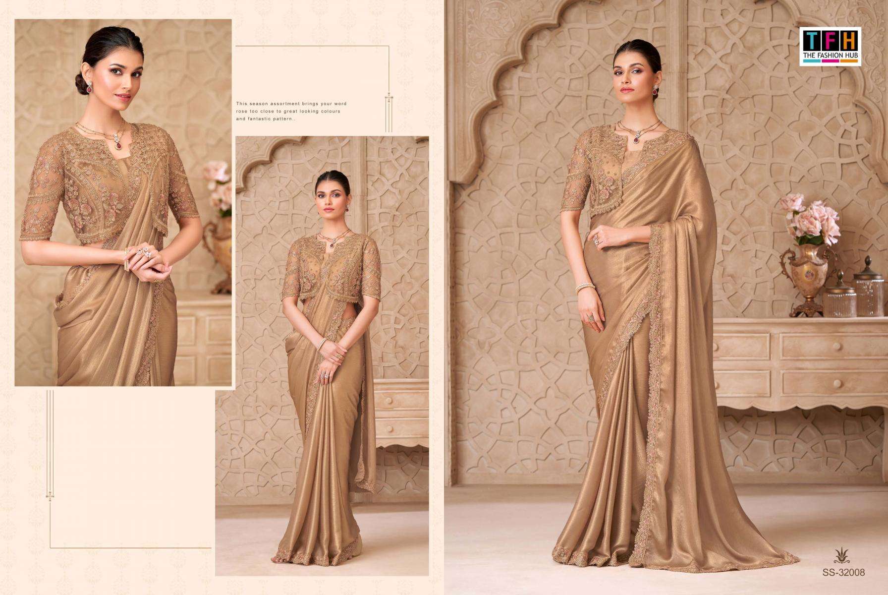 tfh presents silver screen vol-22 sartin georgette traditional sarees catalog collection