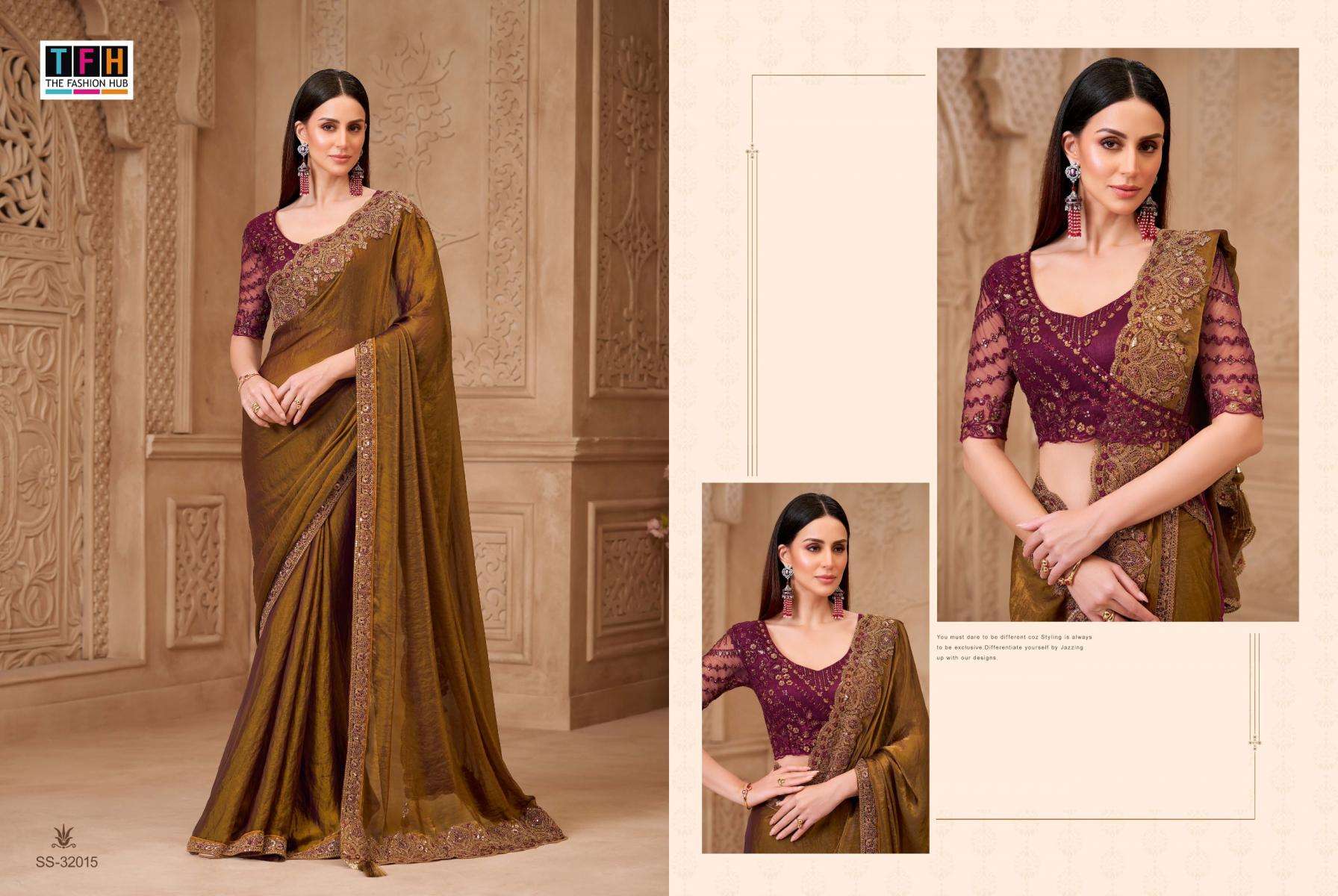 tfh presents silver screen vol-22 sartin georgette traditional sarees catalog collection