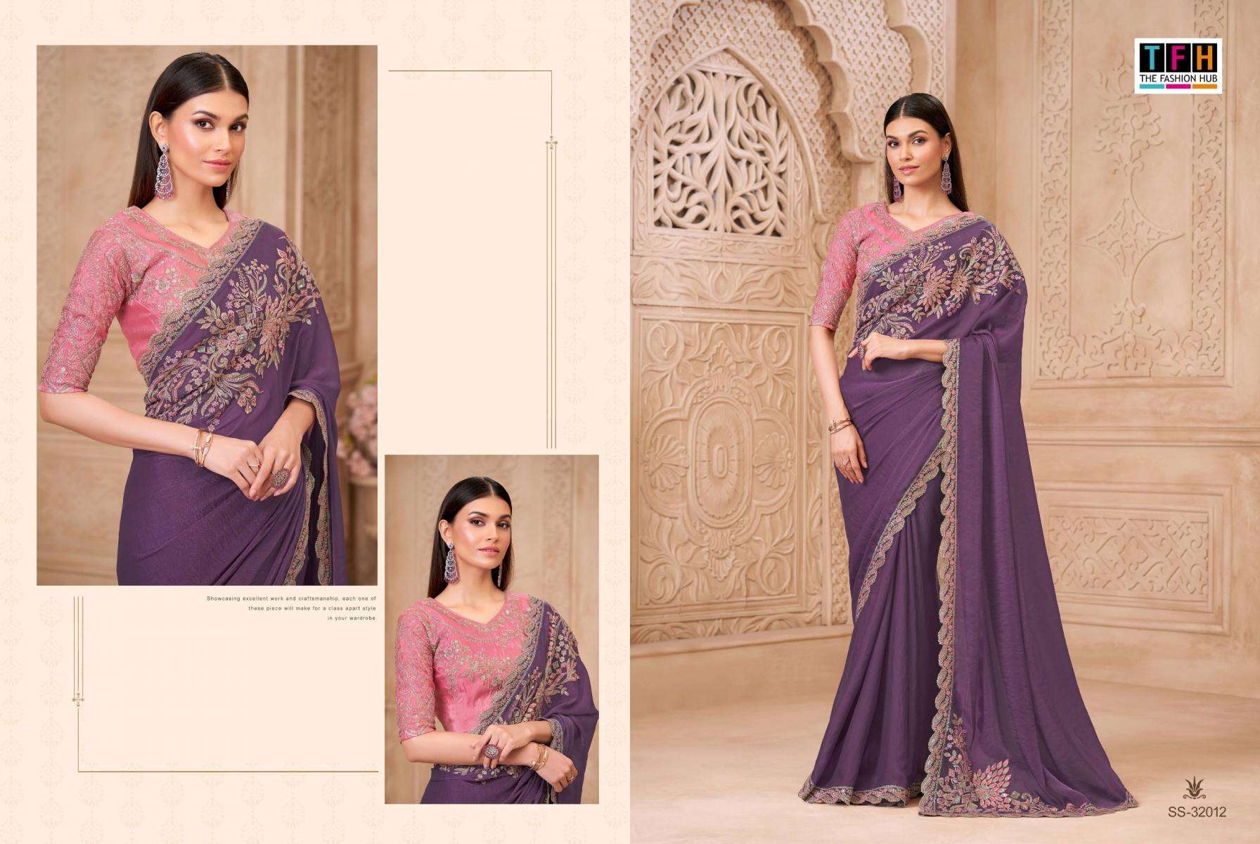 tfh presents silver screen vol-22 sartin georgette traditional sarees catalog collection