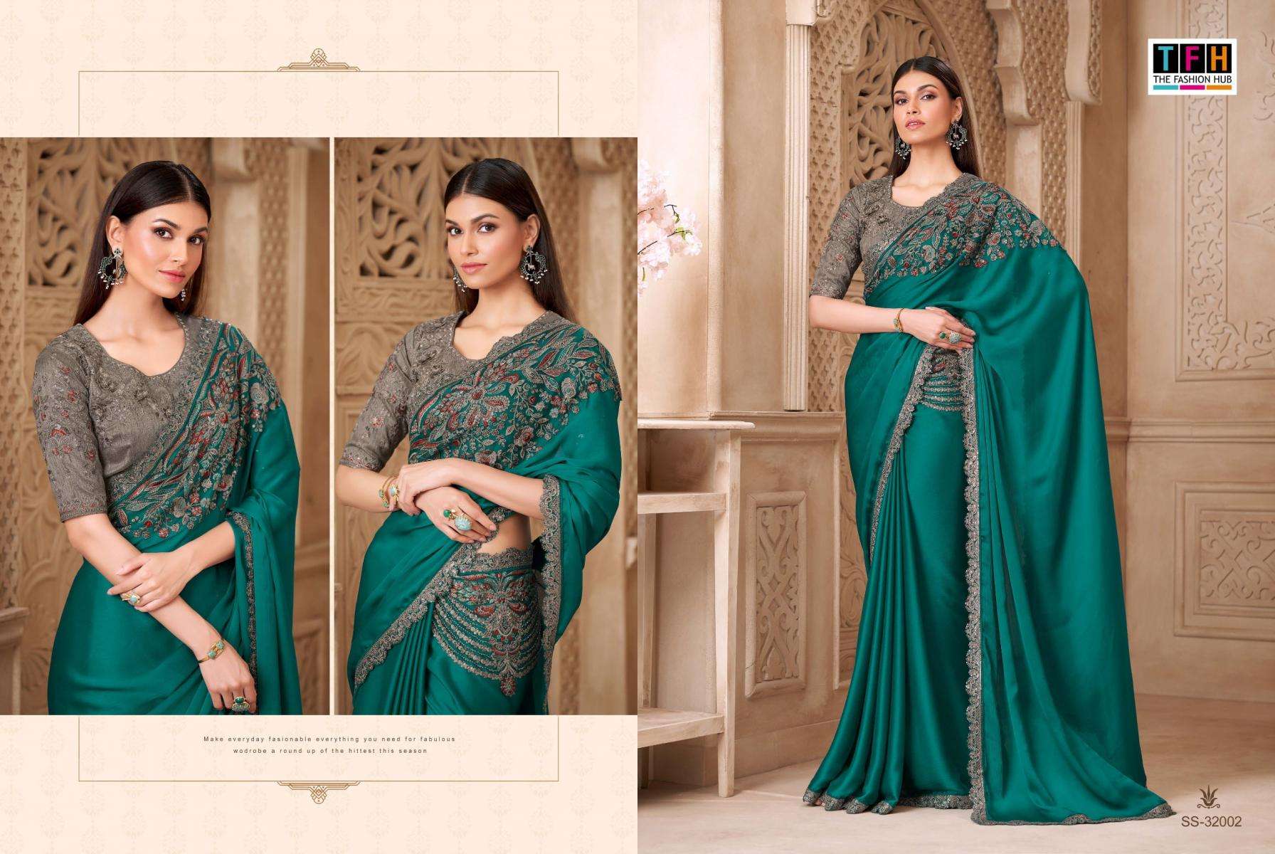 tfh presents silver screen vol-22 sartin georgette traditional sarees catalog collection