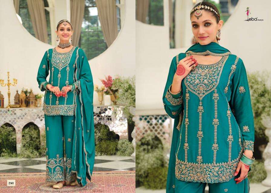 Eba Lifestyle Presents Pallavi Chinon Readymade Exclusive Plazzo 3pcs Dress Catalog Wholesaler And Exporter 