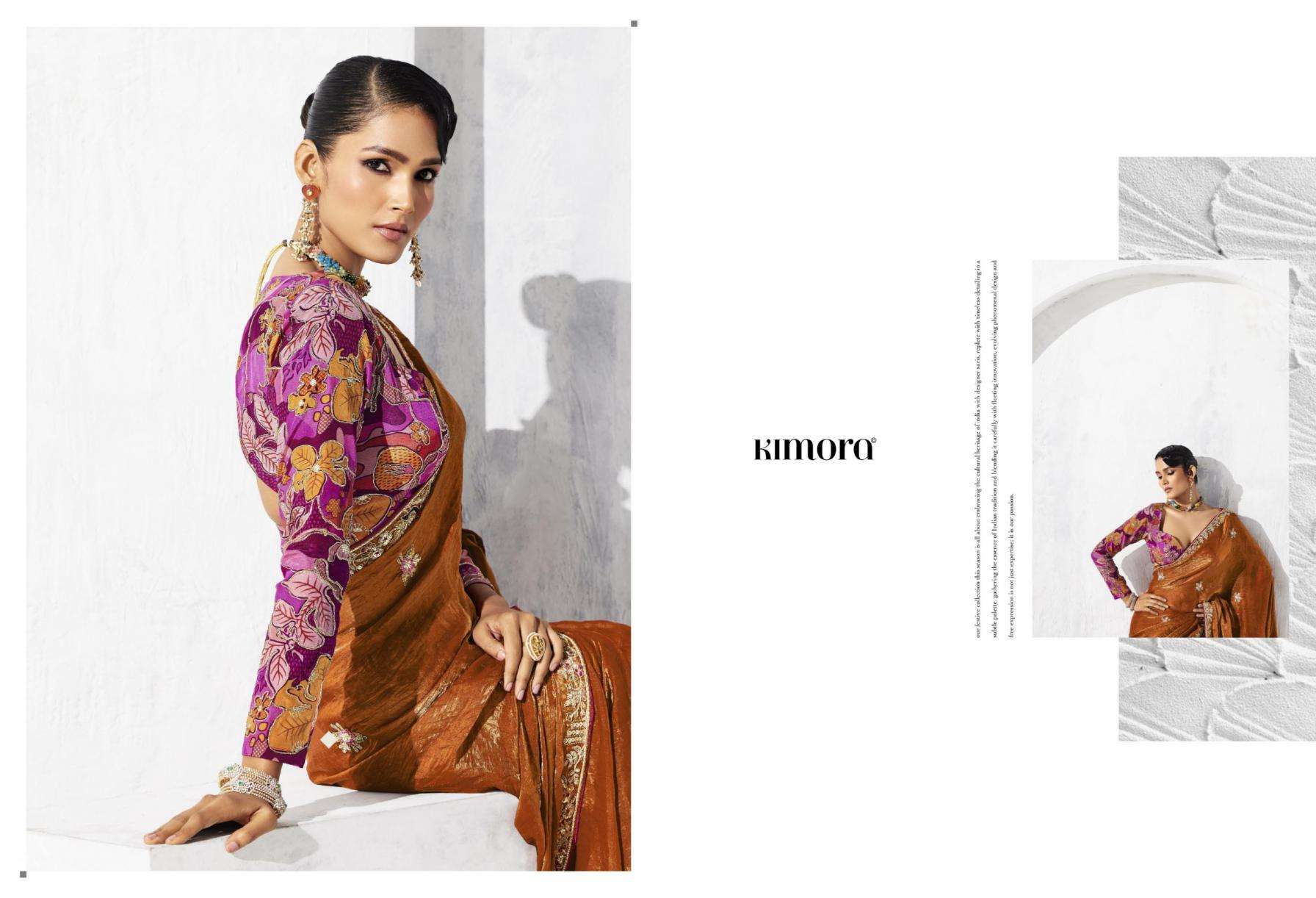 kimora presents lashkara glass tissue organza traditional sarees perfect for festivals