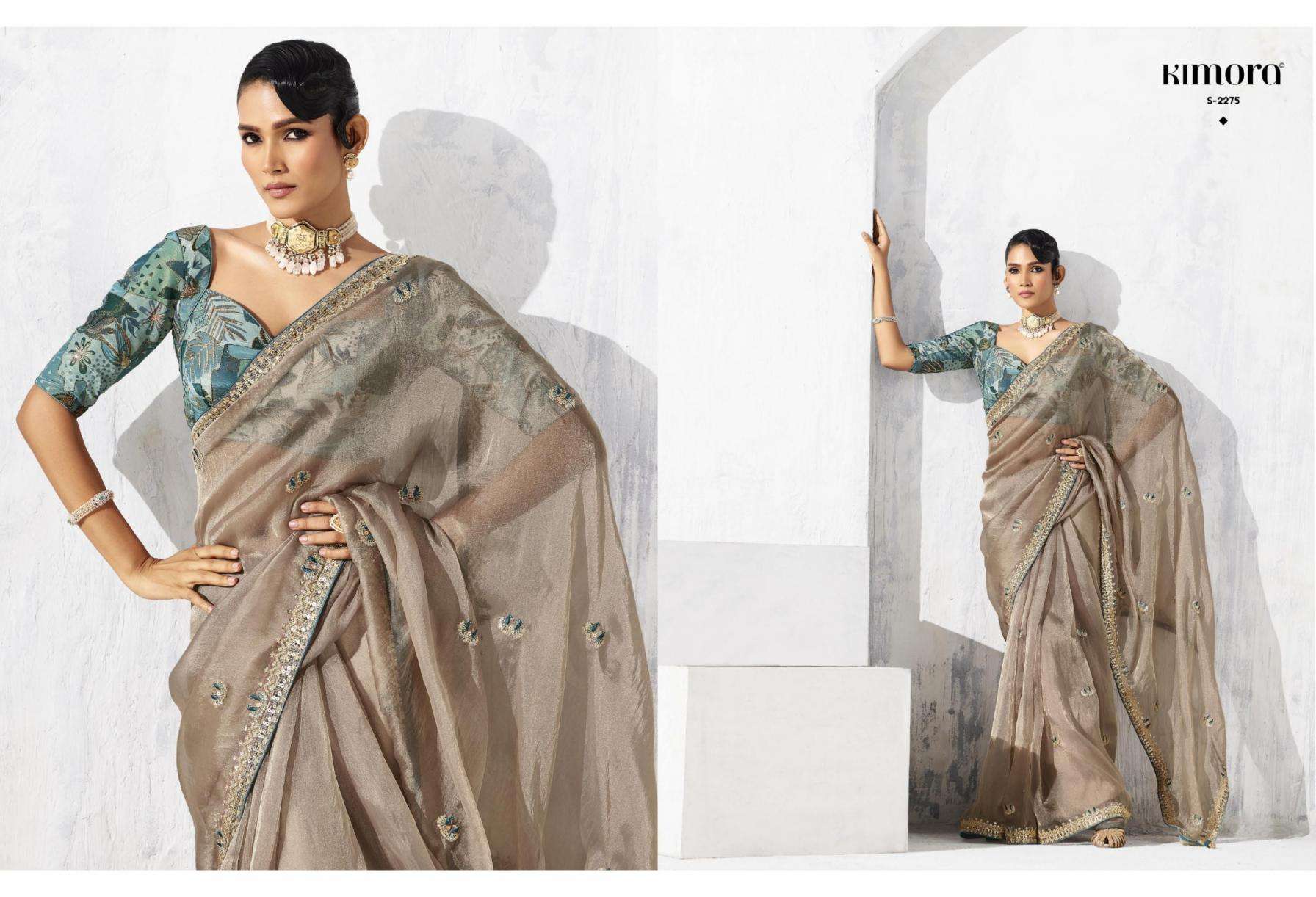 kimora presents lashkara glass tissue organza traditional sarees perfect for festivals