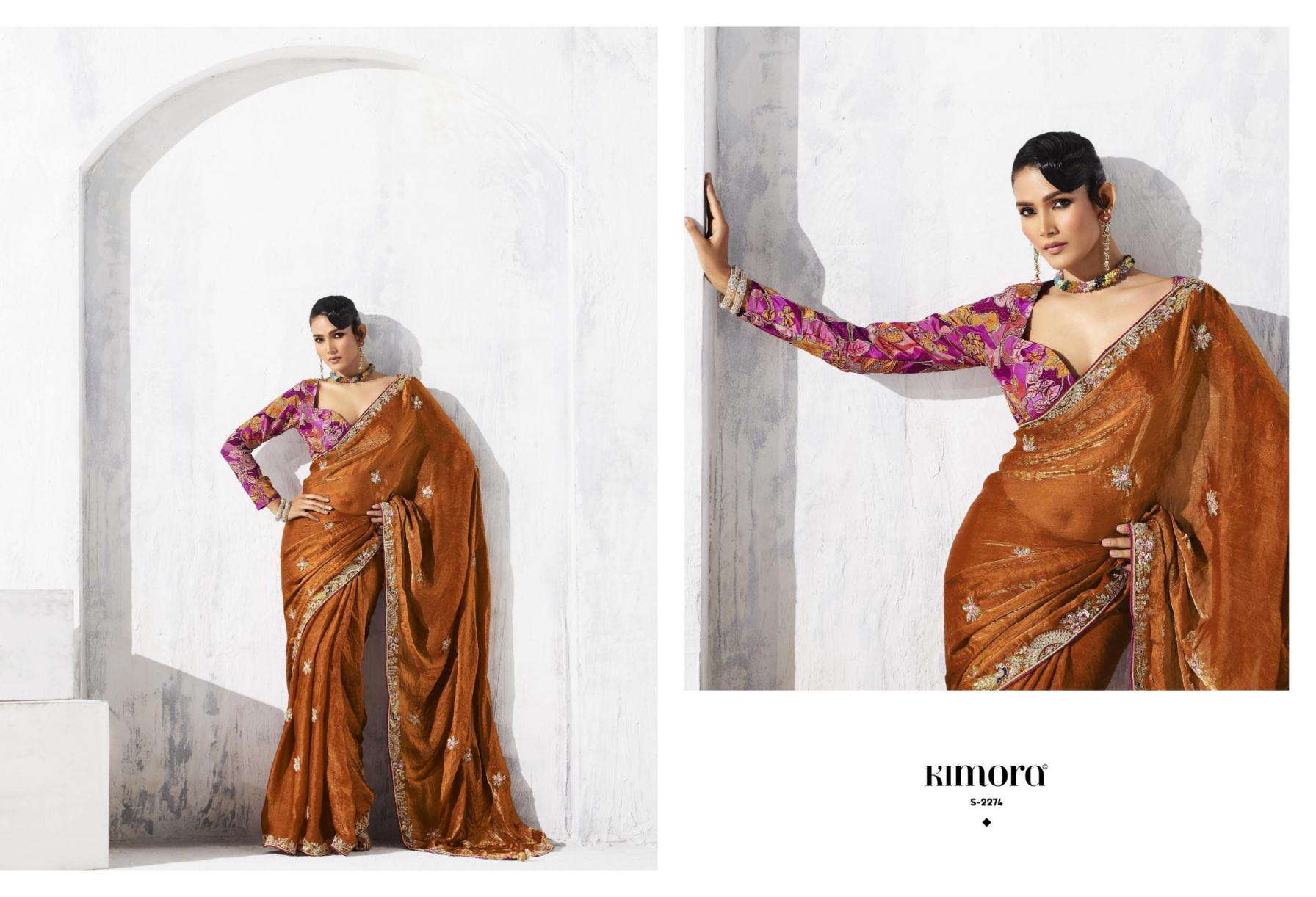 kimora presents lashkara glass tissue organza traditional sarees perfect for festivals